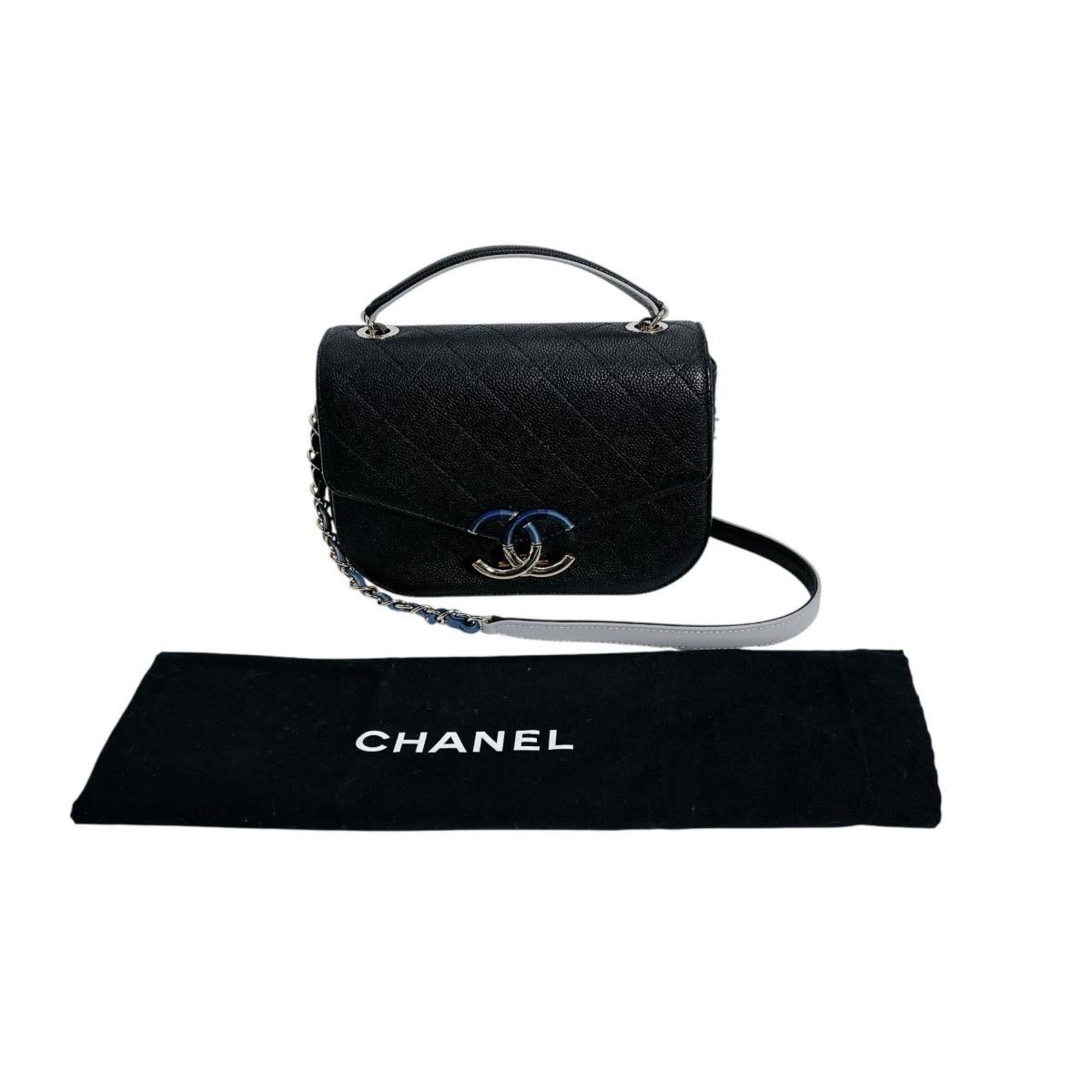 Chanel CHANEL Shoulder Bag, Chain Bag with Coco Mark, Matte Caviar Leather, A93659, Black Size ONE SIZE - 1 Thumbnail