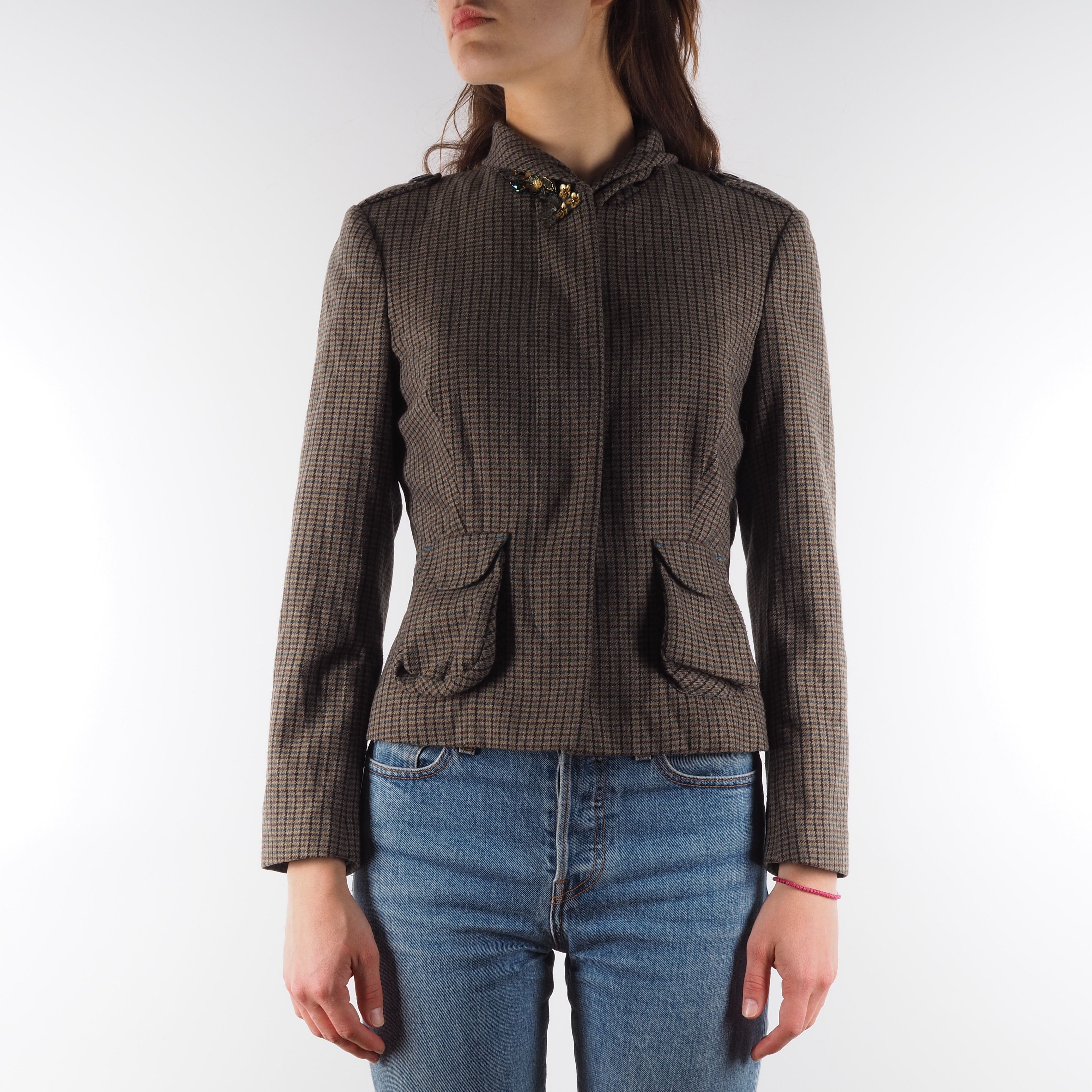 DOROTHEE SCHUMACHER Dorothee Schumacher Beige Brown Tweed Jacket Coat Blazer Size M / US 6-8 / IT 42-44 - 2 Thumbnail