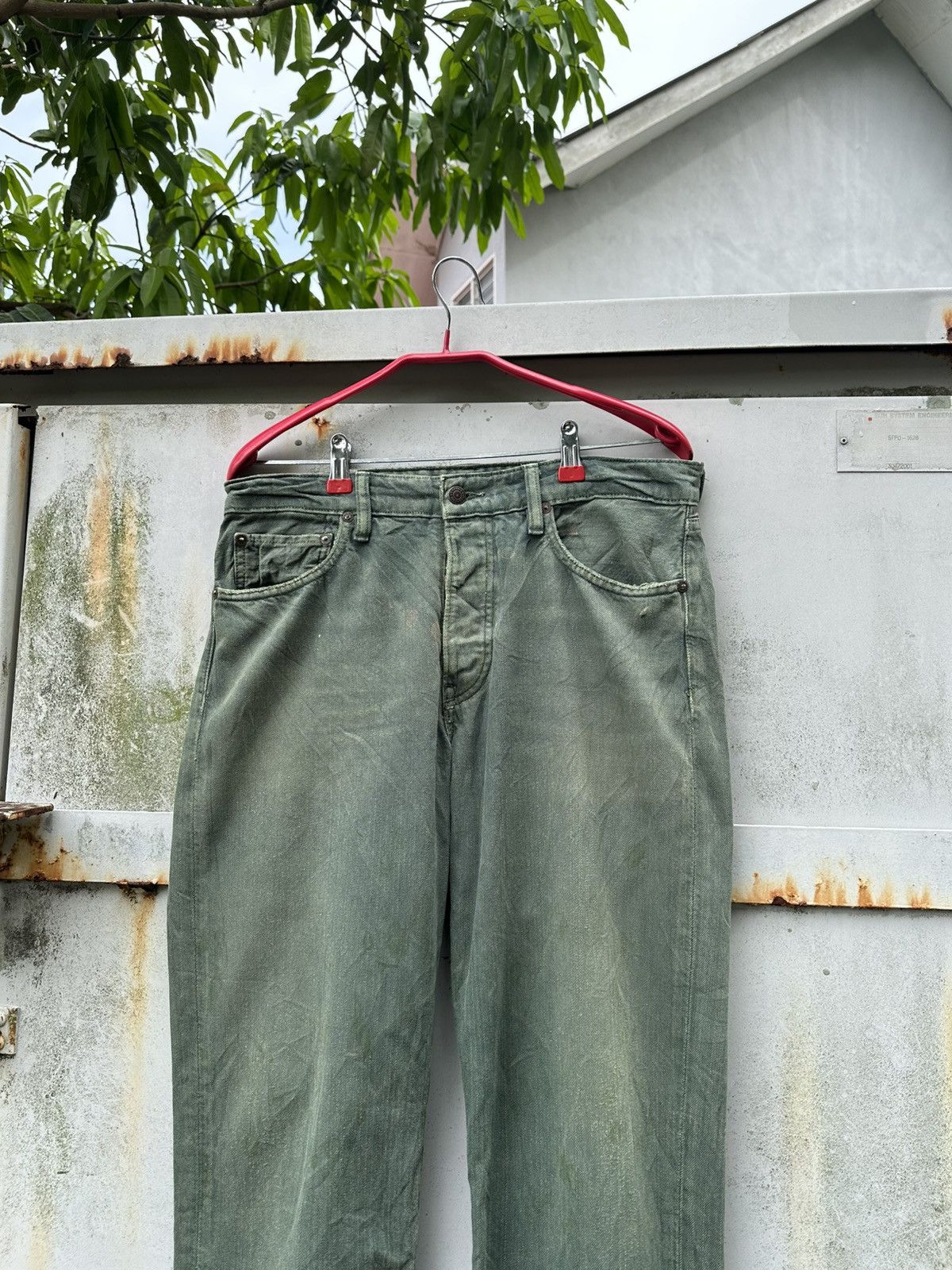 Ralph Lauren THRASHED Vintage RALPH LAURENT Faded Green Baggy Jeans Size US 32 / EU 48 - 8 Thumbnail