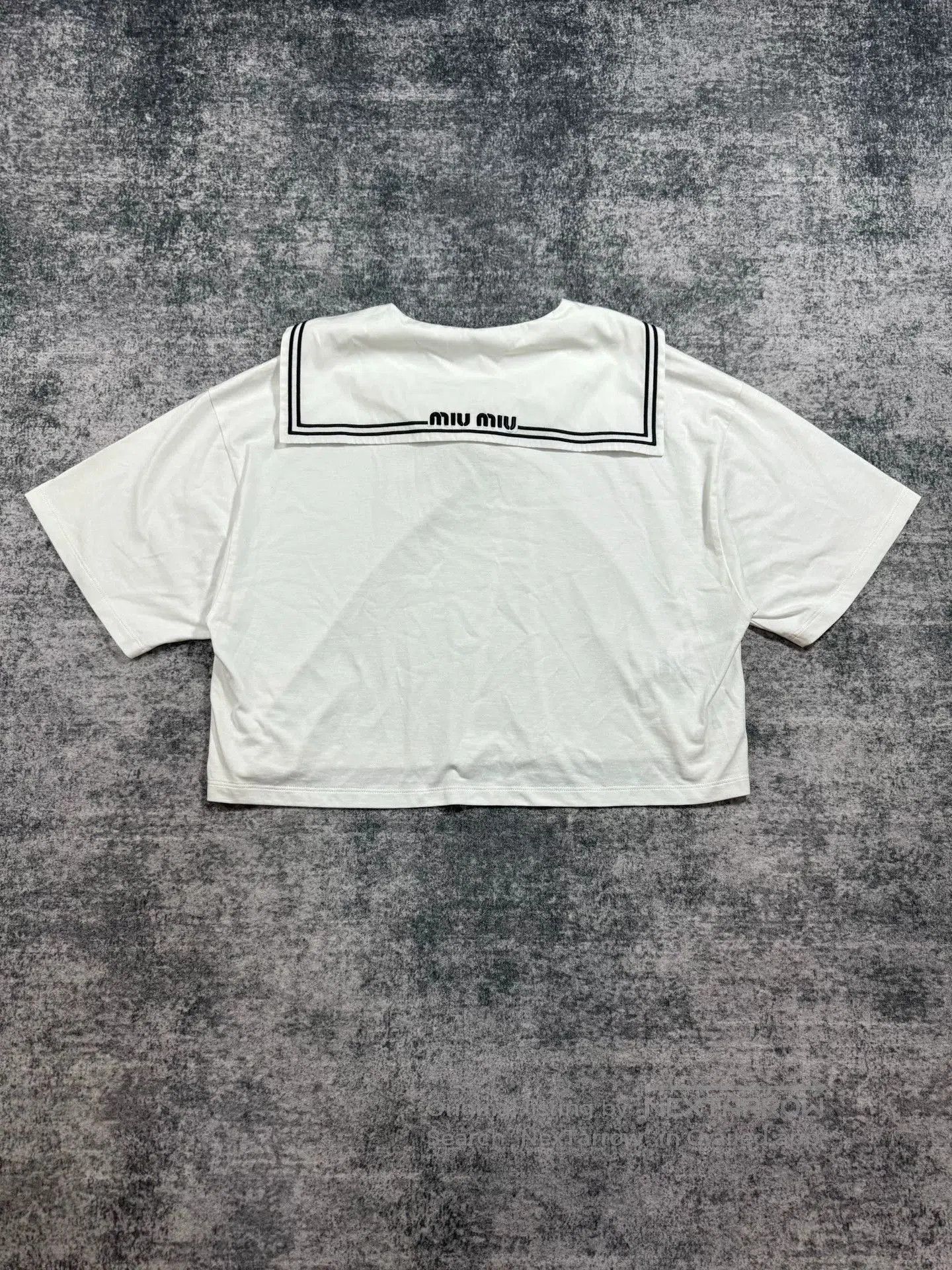 Miu Miu Miu Miu White Sailor Collar Short Sleeve Top. Size M / US 6-8 / IT 42-44 - 2 Thumbnail