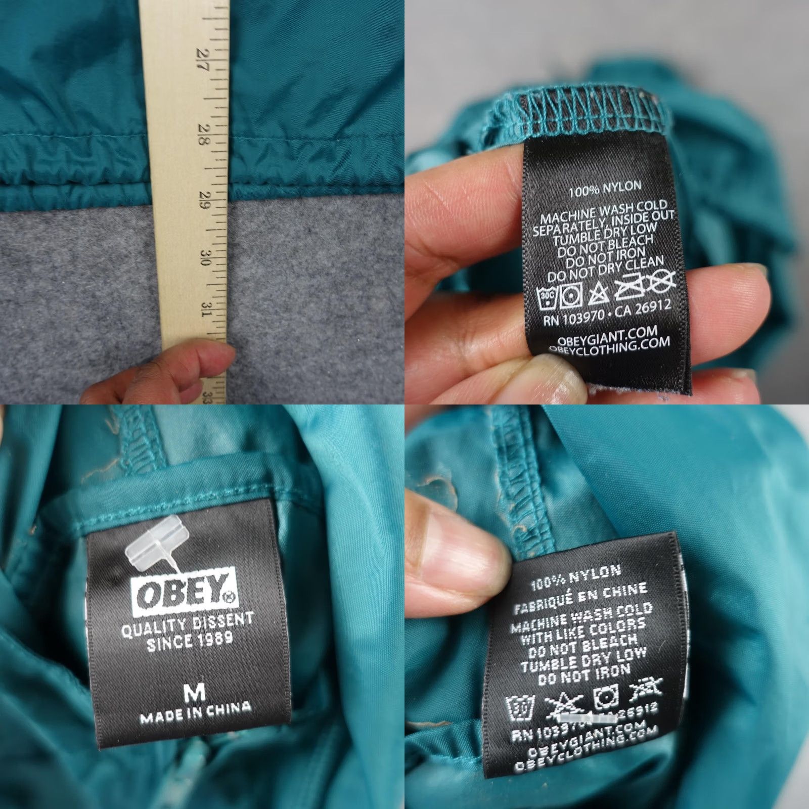 Obey VINTAGE Obey Jacket Mens M Green Hooded Anorak Windbreaker Lightweight Y2K Size US M / EU 48-50 / 2 - 10 Thumbnail