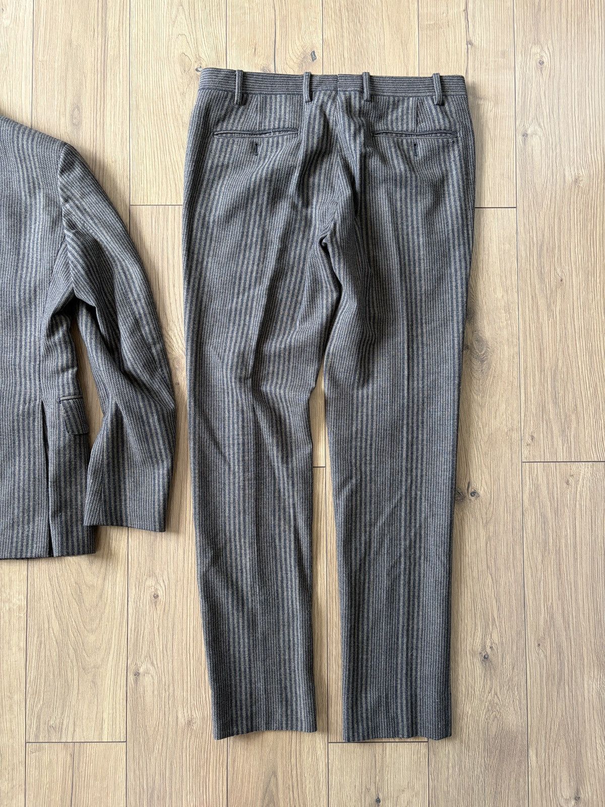 Lardini Gabriele Pasini Striped Brown/Gray Double Breasted Suit Size 48R - 17 Thumbnail