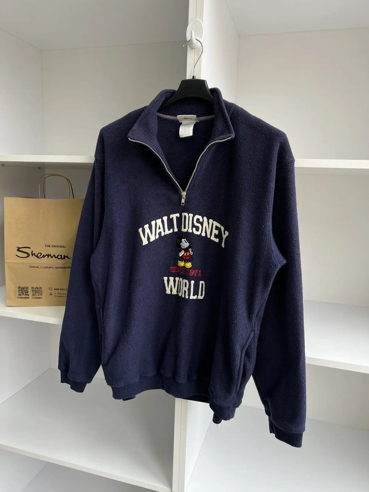 Disney × Vintage Vintage Disney 1/4 zip sweatshirt Size US M / EU 48-50 / 2 - 7 Thumbnail