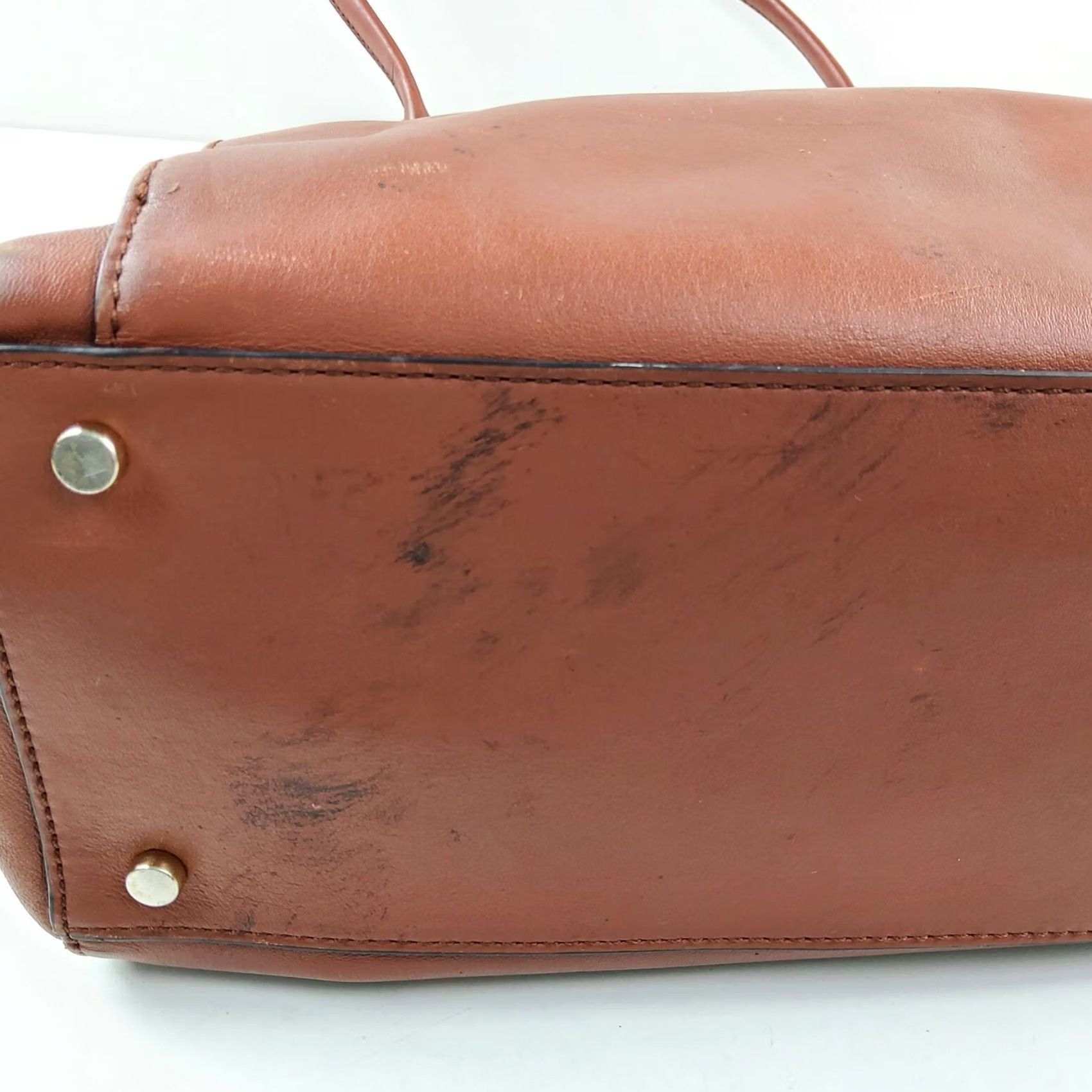 Vintage Kate Spade Hampton Road Davis Large Smooth Leather Tote Turnlock Purse Handbag Women Bag Brown Leather Tote Purse Womens Size ONE SIZE - 6 Thumbnail
