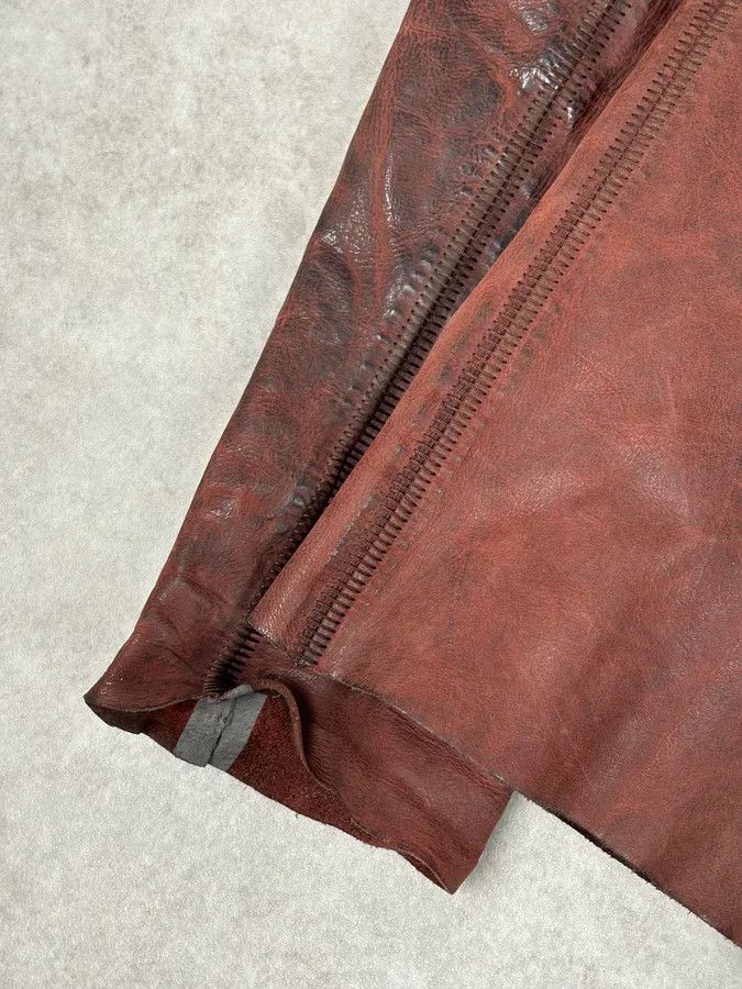 Isaac Sellam Experience Isaac Sellam Bordeaux Leather Back-Zip Avant-Garde Jacket Size US L / EU 52-54 / 3 - 10 Thumbnail