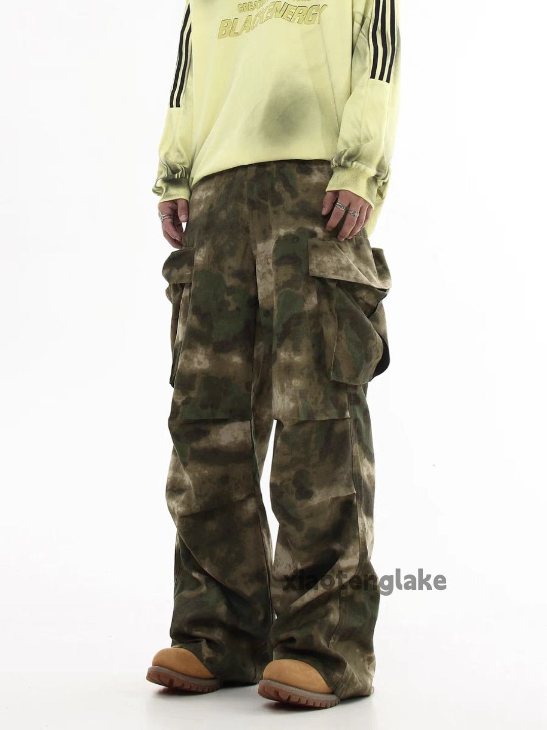 Designer × Japanese Brand × Vintage washed faded loose baggy tie dye pattern cargo pants Size US 32 / EU 48 - 1 Thumbnail