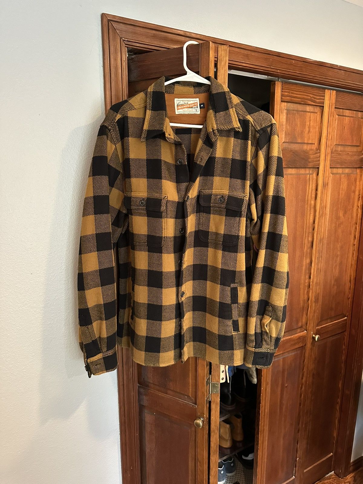 image of Freenote Cloth Alta Overshirt, Gold Plaid, Size M, Men's