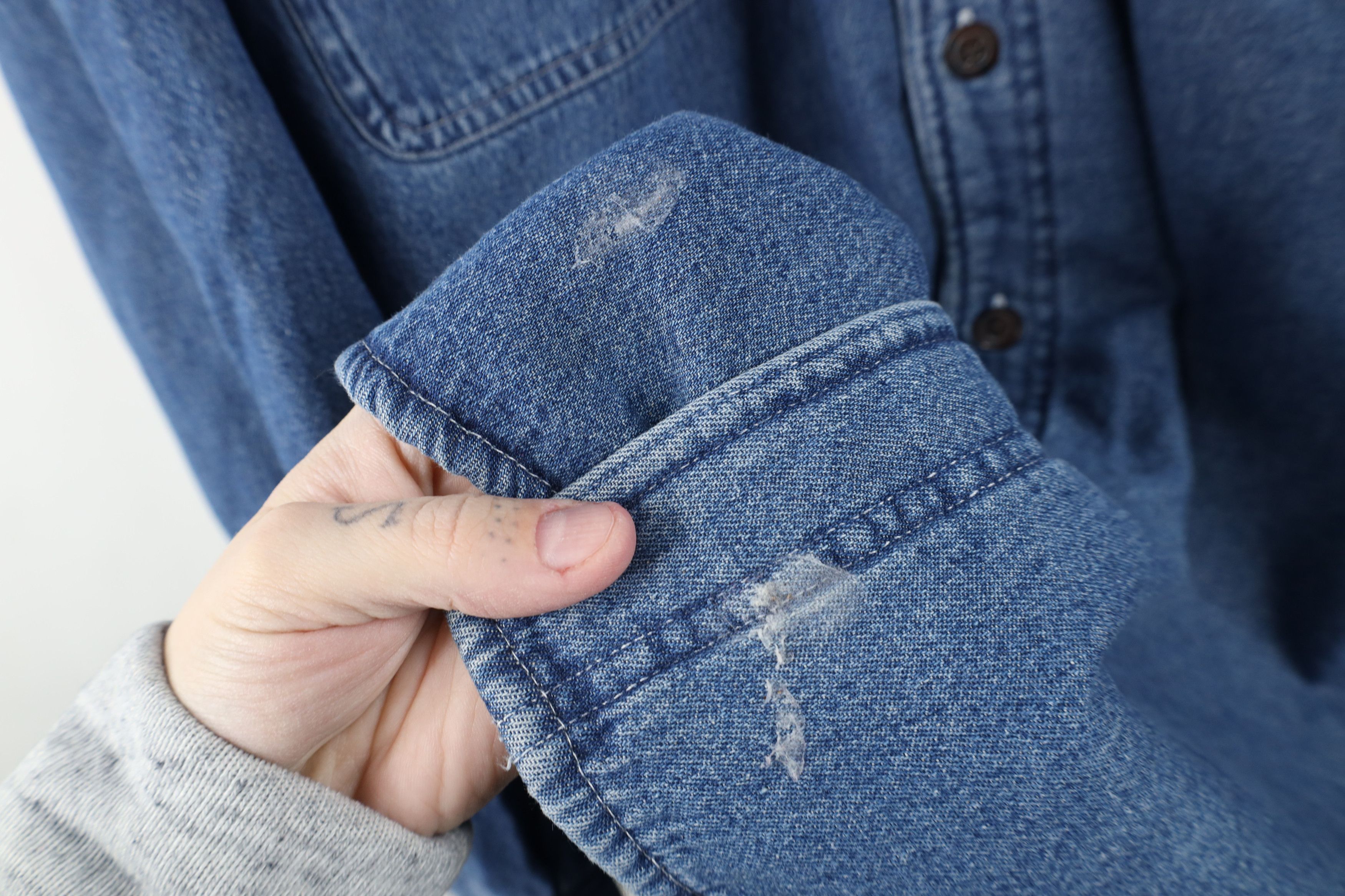 Vintage Vintage Streetwear Lined Denim Button Shirt Jacket Jac Shirt Size US XL / EU 56 / 4 - 5 Thumbnail