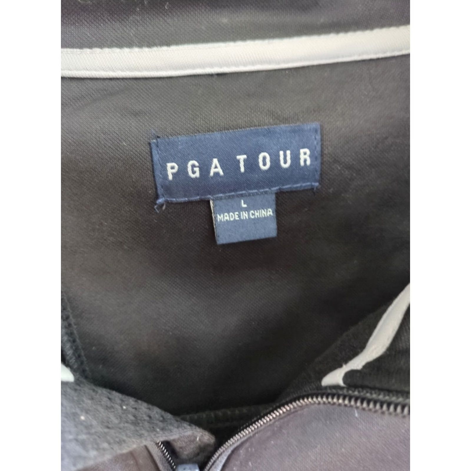PGA Tour PGA TOUR Men Jacket Full Zip Golf Gray Black L Medium Zipper Pockets Hose? Size US L / EU 52-54 / 3 - 3 Thumbnail