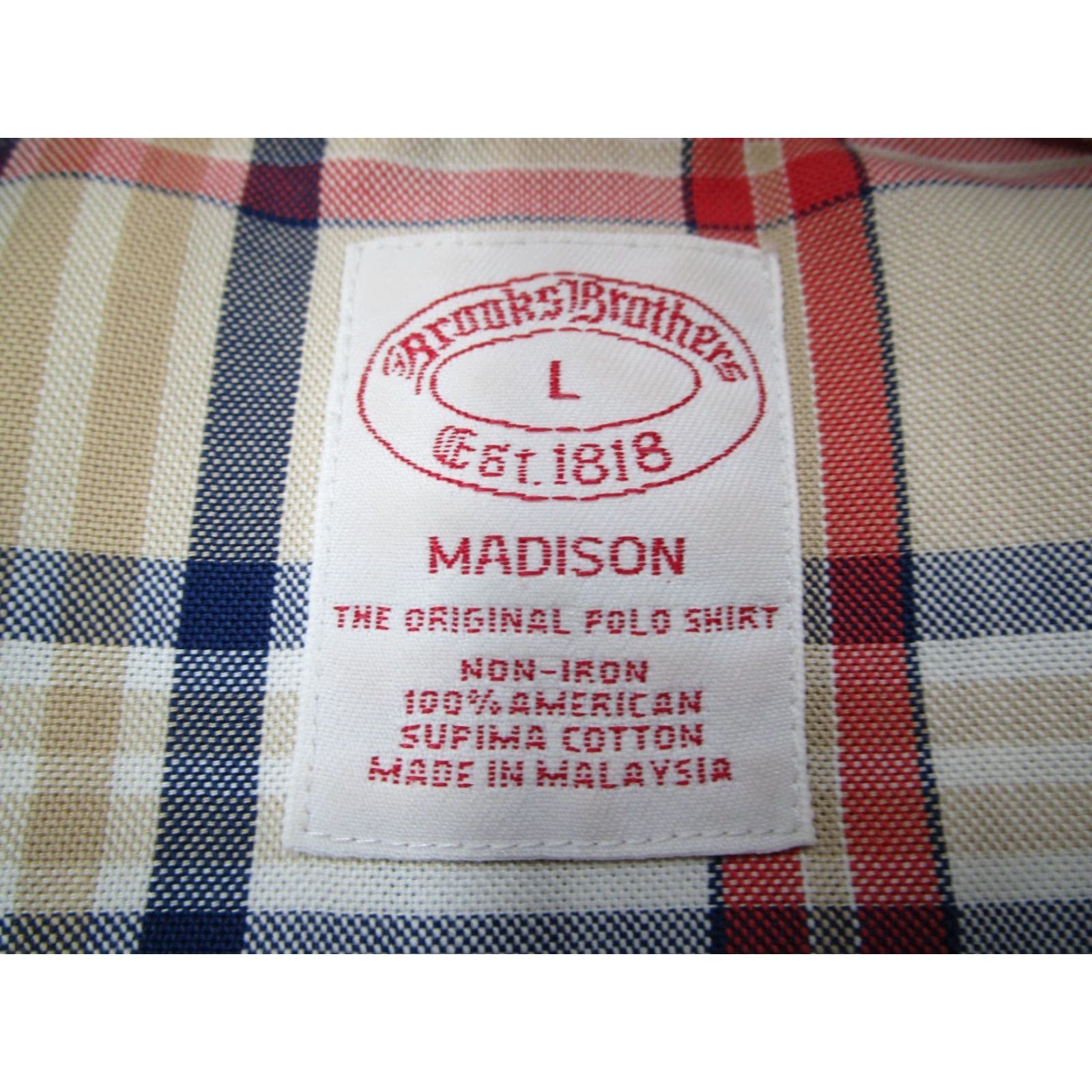 Brooks Brothers BROOKS BROTHERS Madison Shirt Mens Large Beige Twill Button Up Supima Sheep Dress Shirt Size US L / EU 52-54 / 3 - 3 Thumbnail