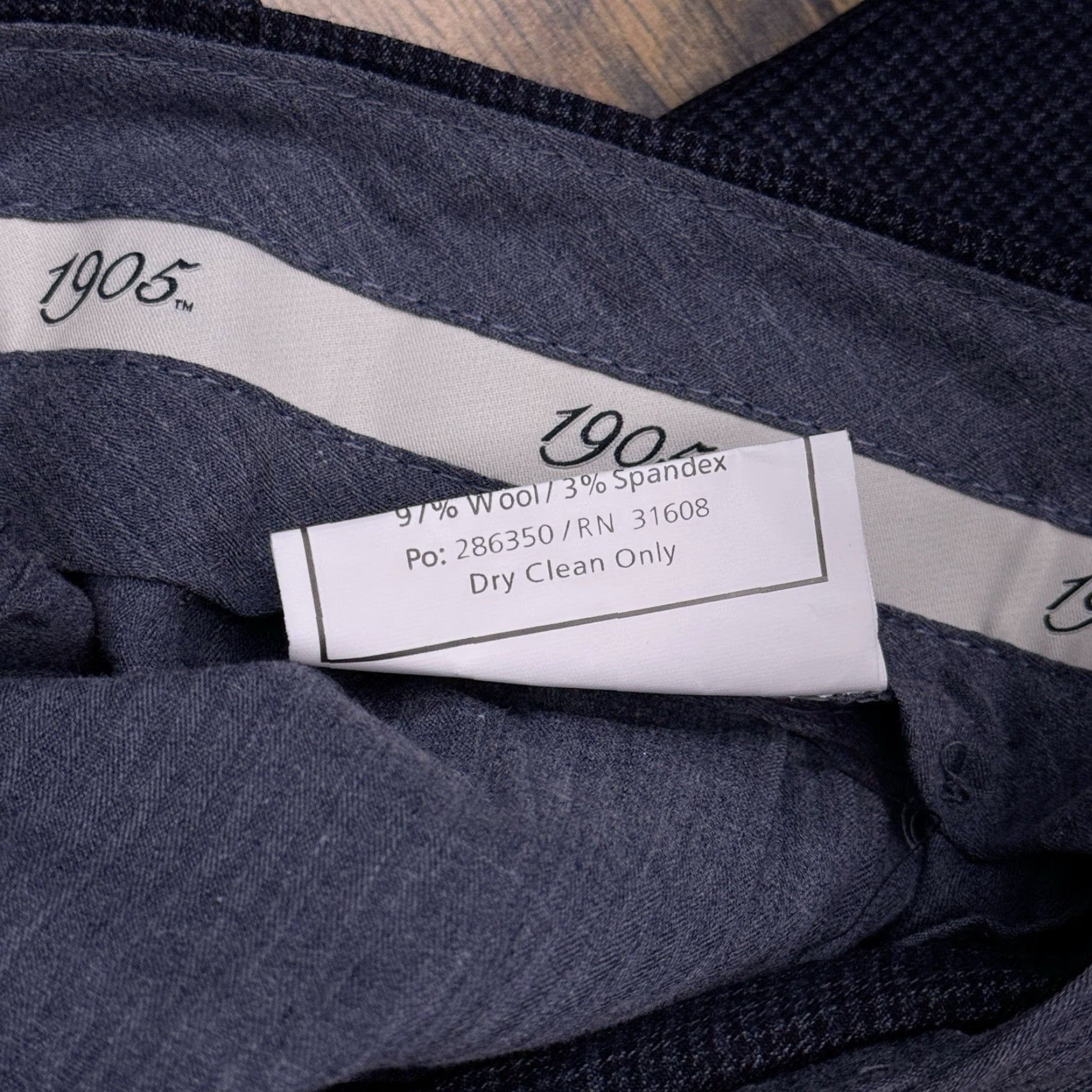 Jos. A. Bank Jos A Bank Dress Pants Mens 36x32 Blue Houndstooth Stretch Slim Straight Flat Front Wool Elastane Zip Dry Clean Only NWT Size US 36 / EU 52 - 7 Thumbnail