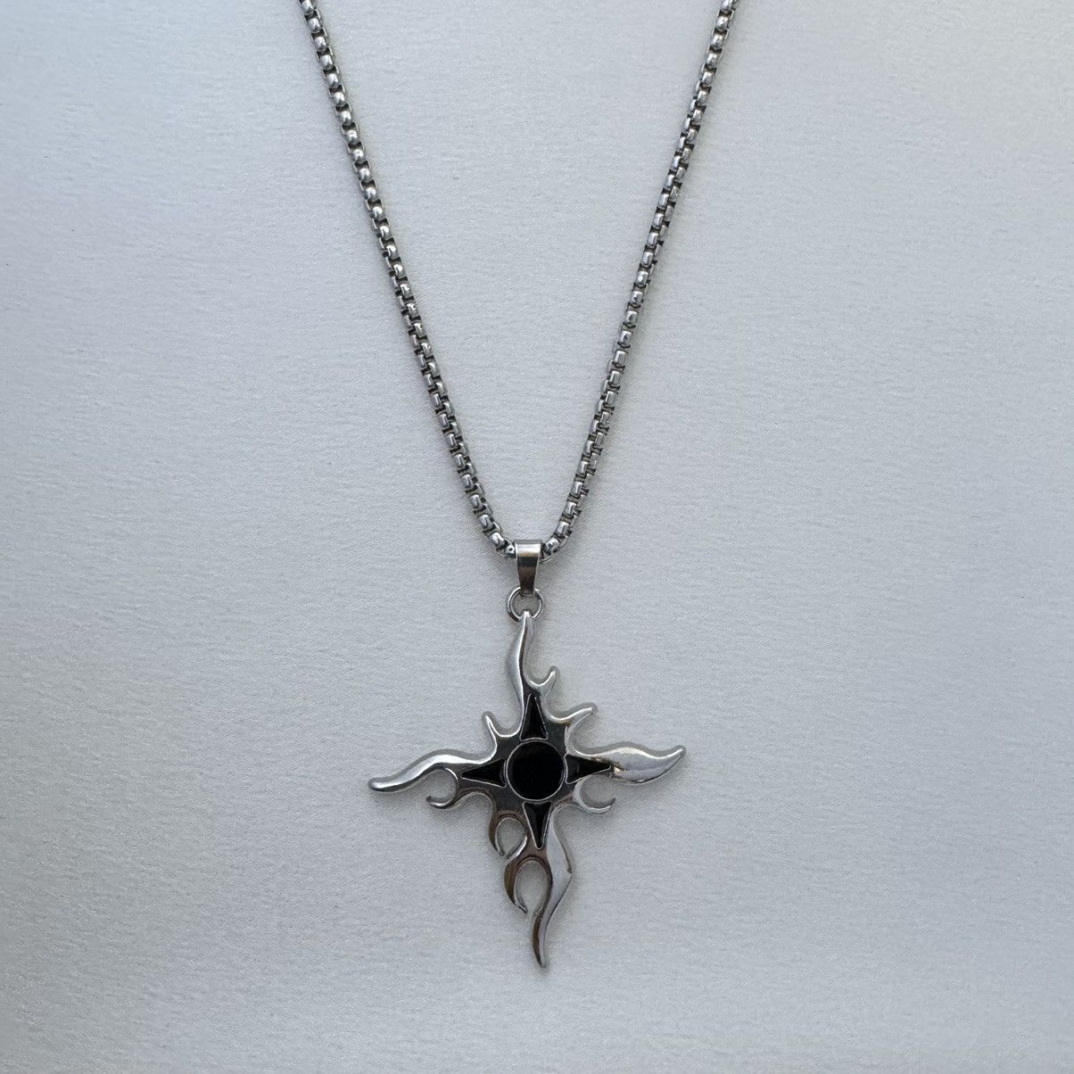 Other Flame Cross Pendant Necklace for Men Women,Unisex Style Size ONE SIZE - 1 Thumbnail