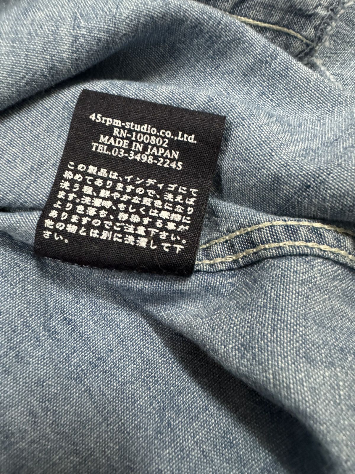 45rpm Vtg🔥45Rpm Washes Indigo Western Shirt Size US S / EU 44-46 / 1 - 17 Thumbnail