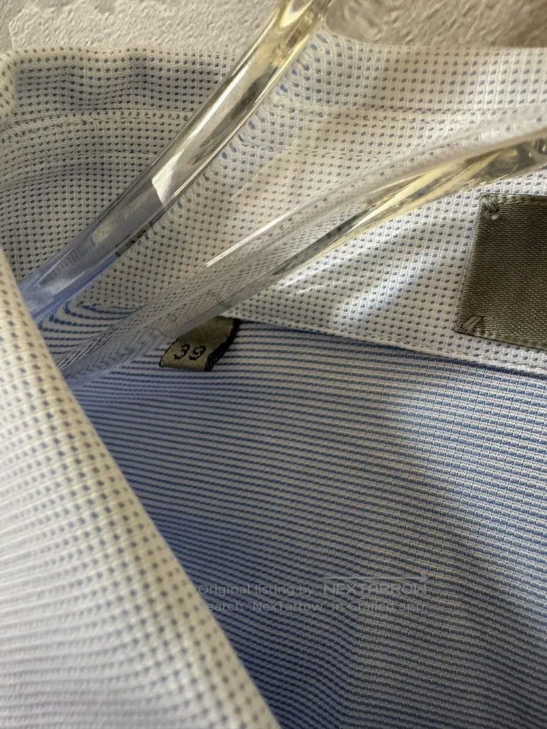 Dior Dior Size39 Small leather brand logo light blue shirt Size US XXS / EU 40 - 3 Thumbnail