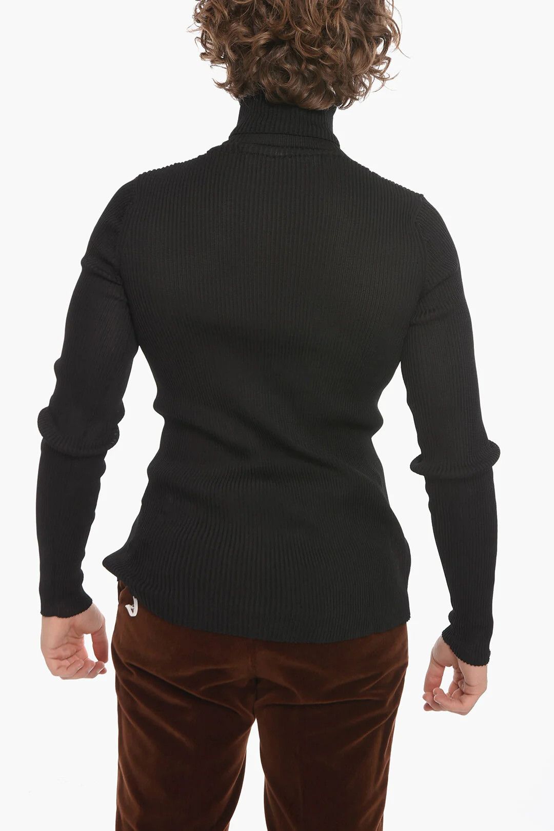 Off-White og1mm0526 Turtleneck Ribbed Sweater in Black Size US M / EU 48-50 / 2 - 2 Thumbnail