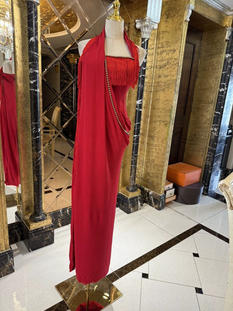 Versace Versace Fringed dress slit long skirt Size M / US 6-8 / IT 42-44 - 1 Thumbnail