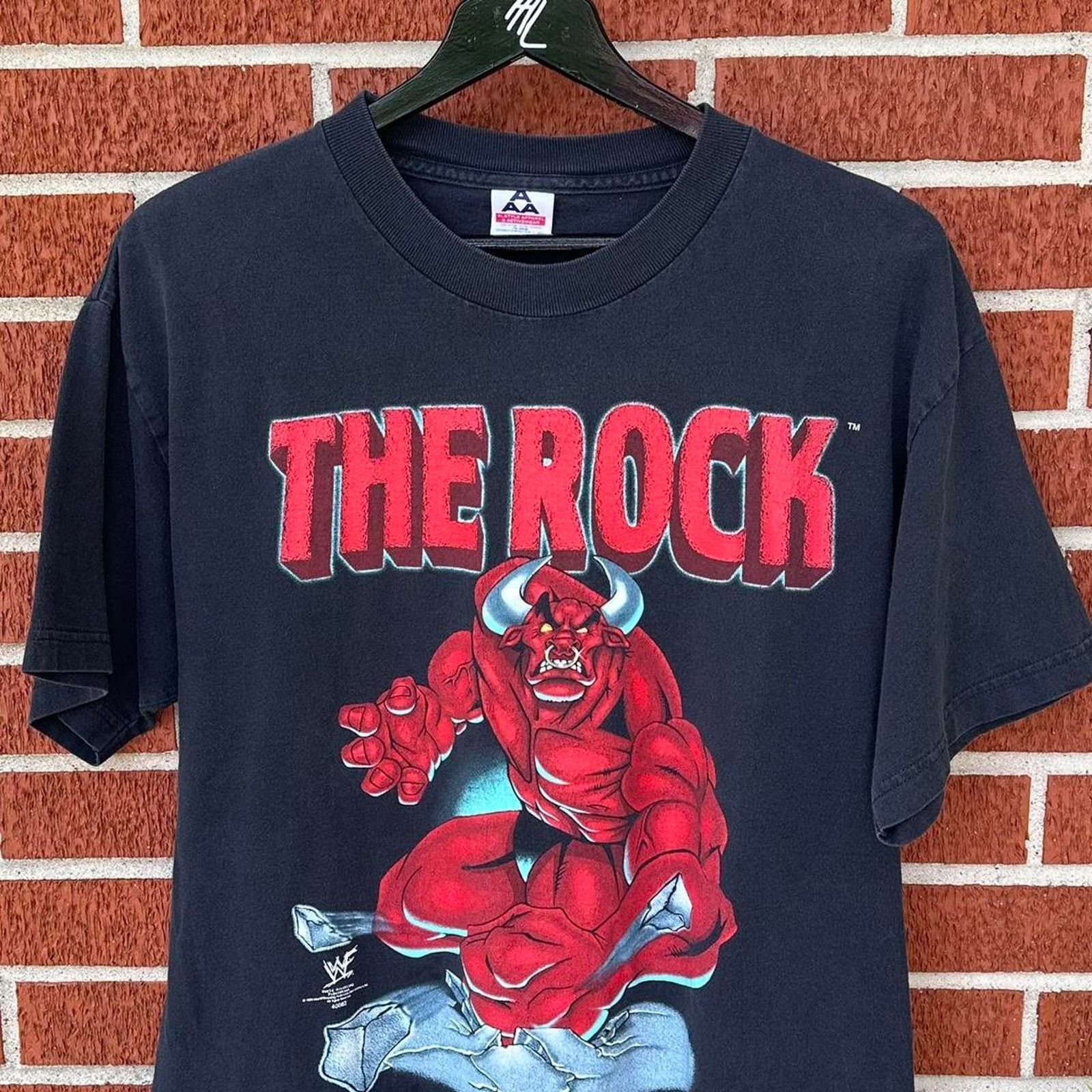WWE Vintage 1999 the rock wwf double sided wrestling shirt Size US L / EU 52-54 / 3 - 2 Thumbnail