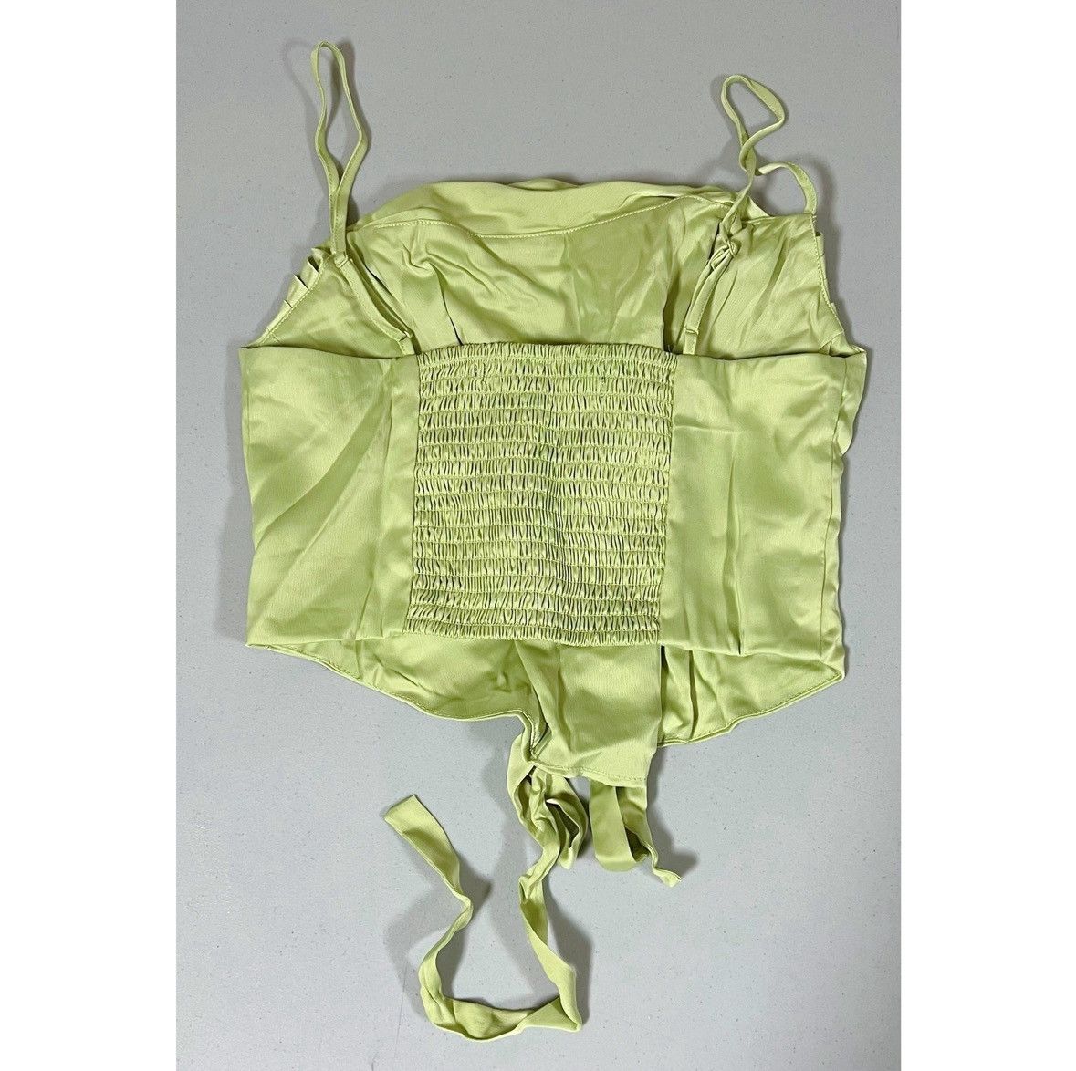 Urban Outfitters Urban Outfitters Green Satin Tie-Up Corset Top Shirt Size M✨ Size M / US 6-8 / IT 42-44 - 4 Thumbnail