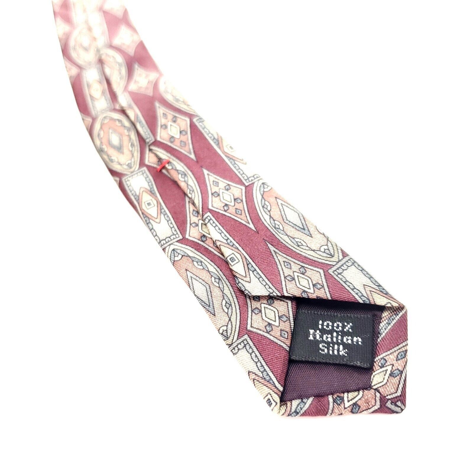 Vintage Don Loper Silk Tie Red Print Short Wide Size ONE SIZE - 4 Thumbnail