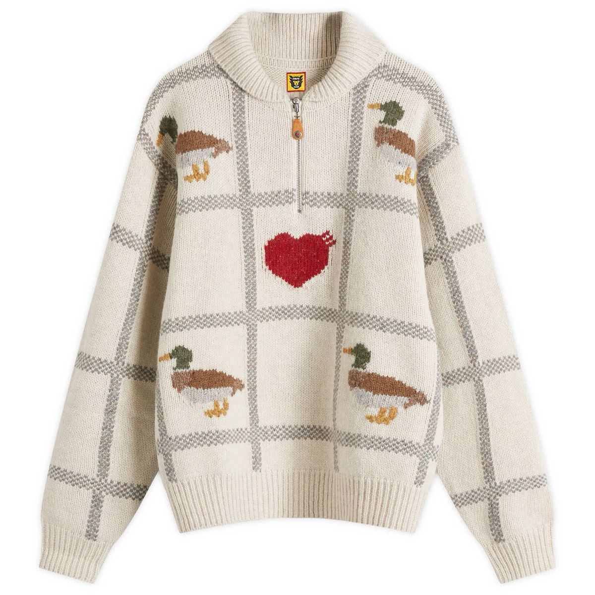 Human Made HUMAN MADE ANIMAL HALF-ZIP KNIT SWEATER White Size US L / EU 52-54 / 3 - 2 Thumbnail