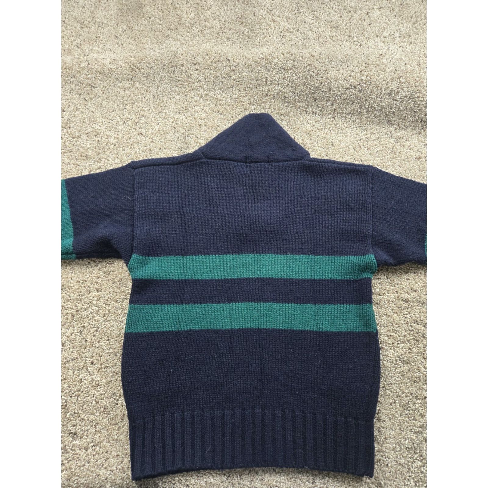 Gap VINTAGE Gap Knit Sweater Mens Small Blue Striped Shawl Collar Pullover Long Sleeve 80s Wool Knit Decade: 80s Size US S / EU 44-46 / 1 - 7 Thumbnail