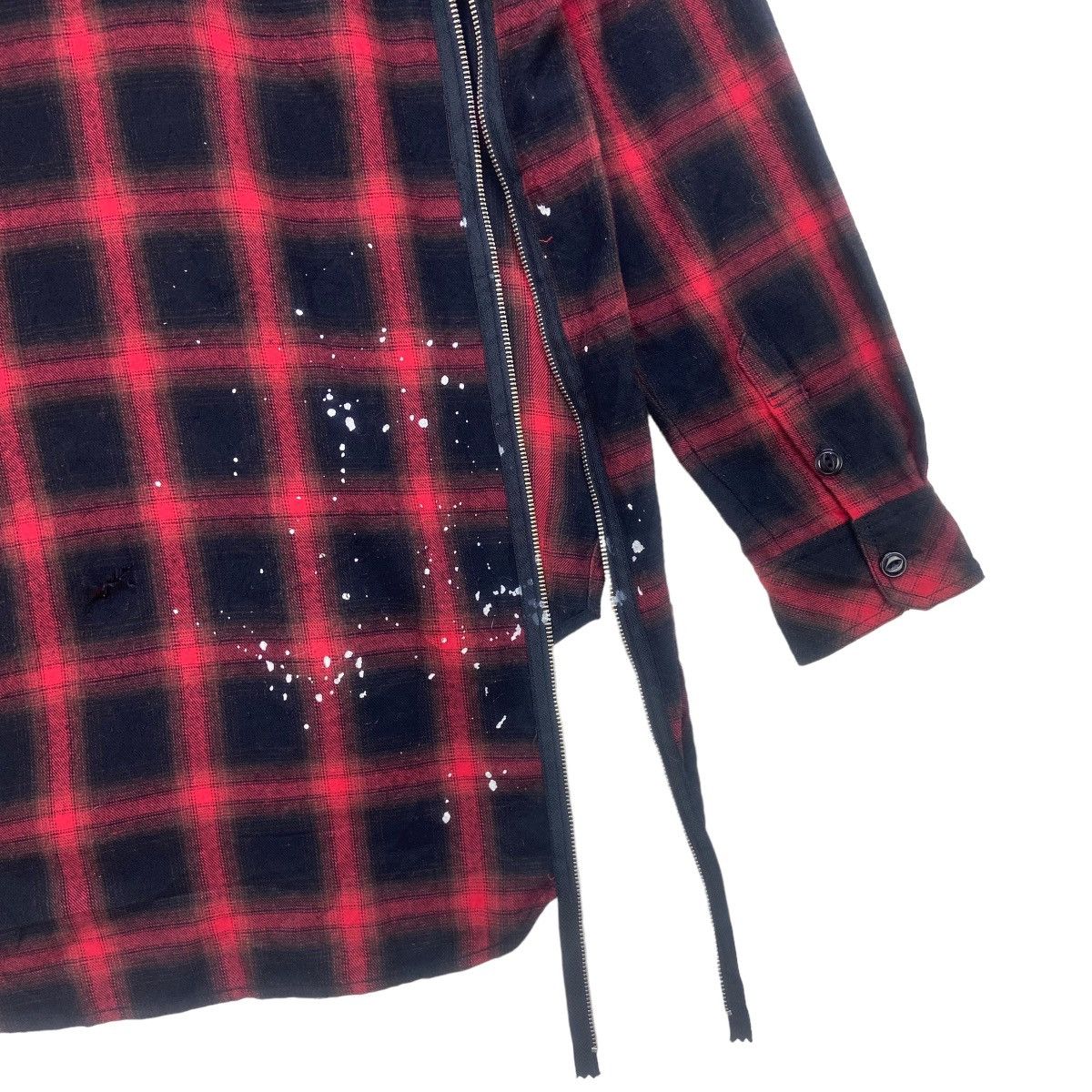 Flannel Japanese Brand Black Flame Gothic Punk Distressed Flannel Size US S / EU 44-46 / 1 - 14 Thumbnail