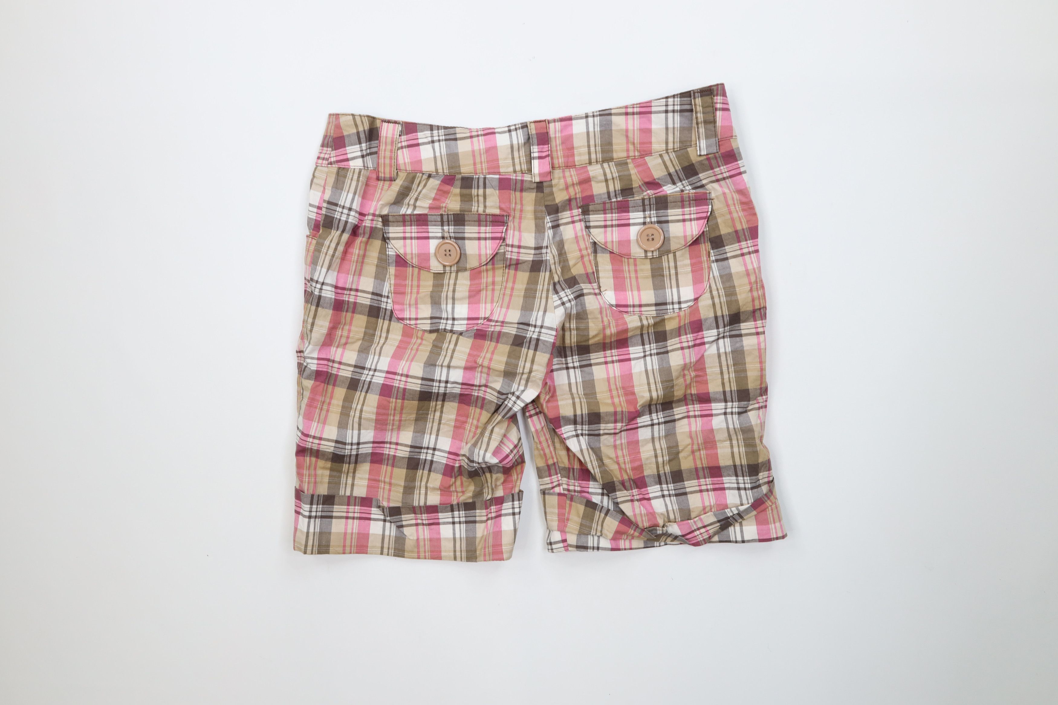 Forever 21 Vintage 90s Y2K Forever 21 Cuffed Stretch Shorts Plaid USA Size 30" / US 8 / IT 44 - 9 Thumbnail