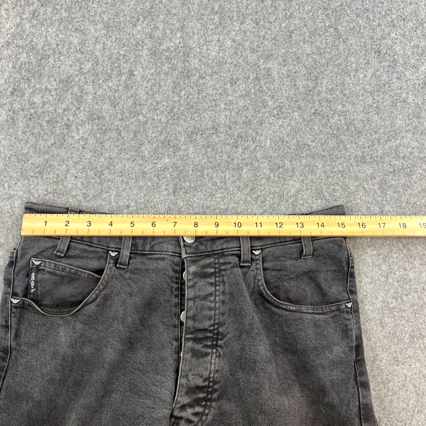 Vintage Armani Jeans Jeans Regular Tapered 30 32 Charcoal Grey Vintage Italy Mens 5-Pocket Denim Cotton Elastan Stretch Size US 30 / EU 46 - 6 Thumbnail