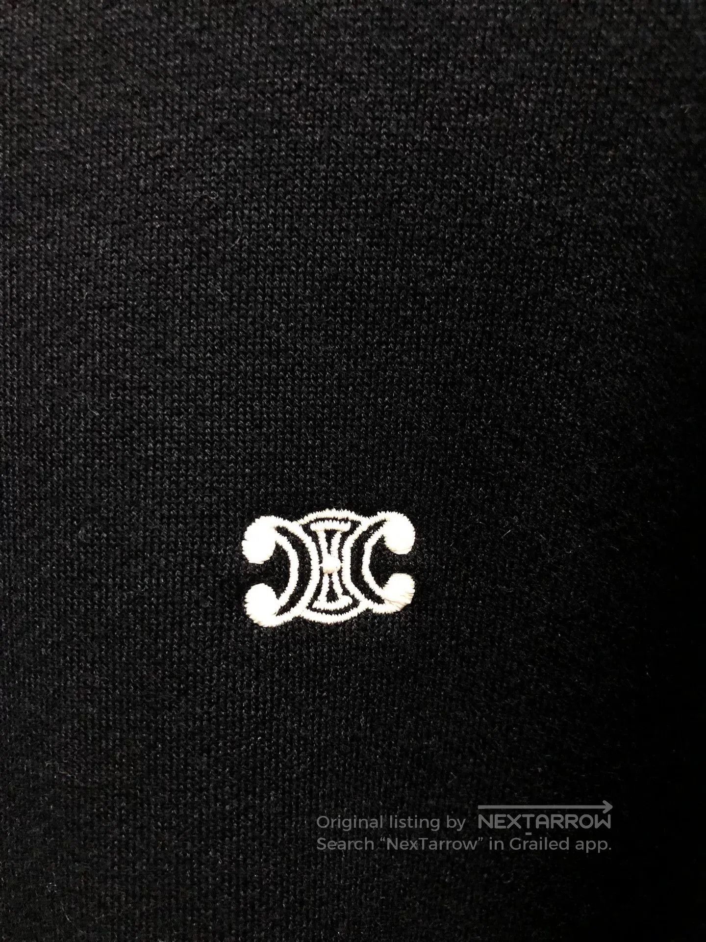 Celine Celine Black Hoodie with Embroidery. Size L / US 10 / IT 46 - 3 Thumbnail