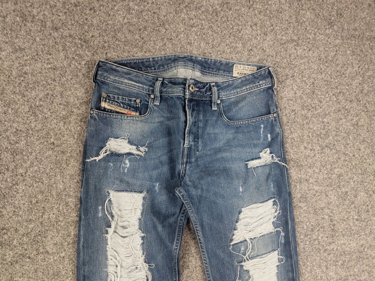 If Six Was Nine × Le Grande Bleu (L.G.B.) × Vintage Vintage Diesel If Six Was Nine style Distressed Flared Jeans Size US 30 / EU 46 - 9 Thumbnail
