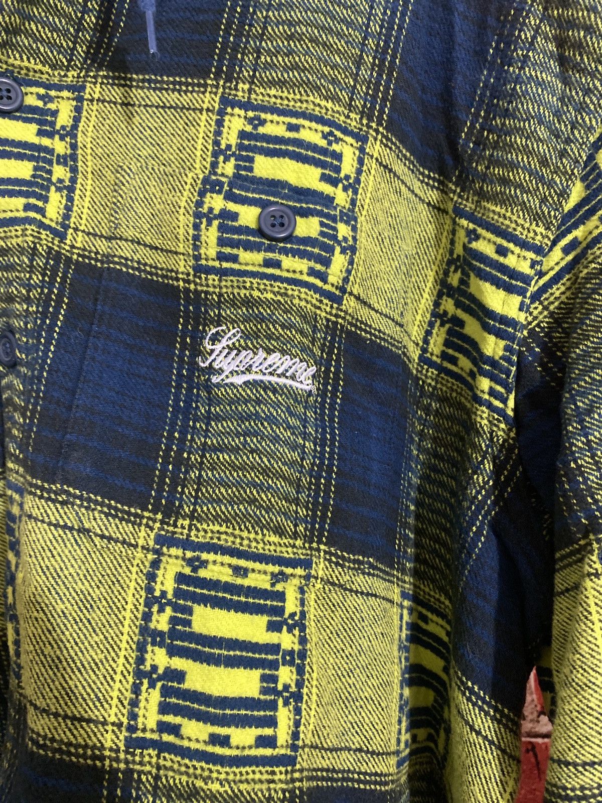Supreme Supreme Hooded Shadow Plaid Shirt Navy Size US M / EU 48-50 / 2 - 2 Thumbnail