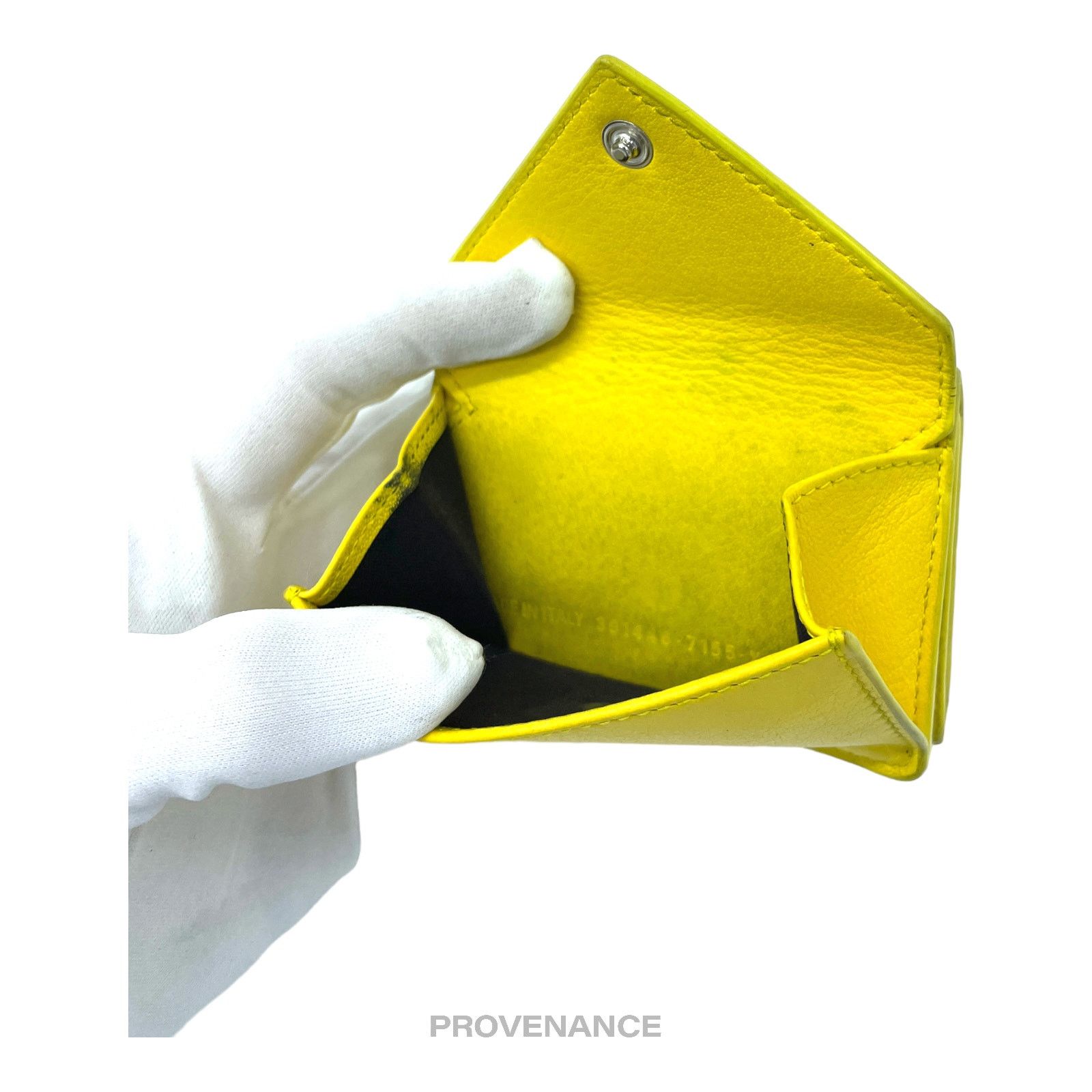 Balenciaga 🔴 Balenciaga Papier Mini Wallet - Yellow Leather Size ONE SIZE - 9 Thumbnail