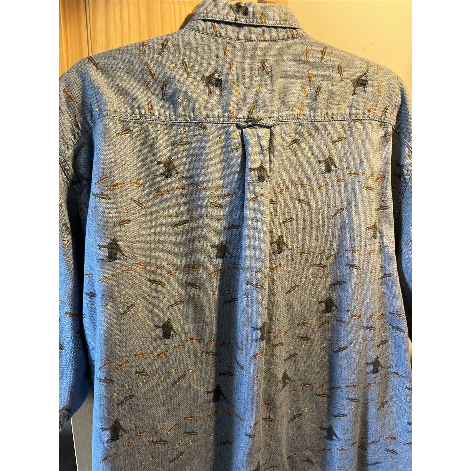 Cabelas Cabelas Shirt Men’s L Button Blue Fish All Over Print Cotton Size US L / EU 52-54 / 3 - 7 Thumbnail