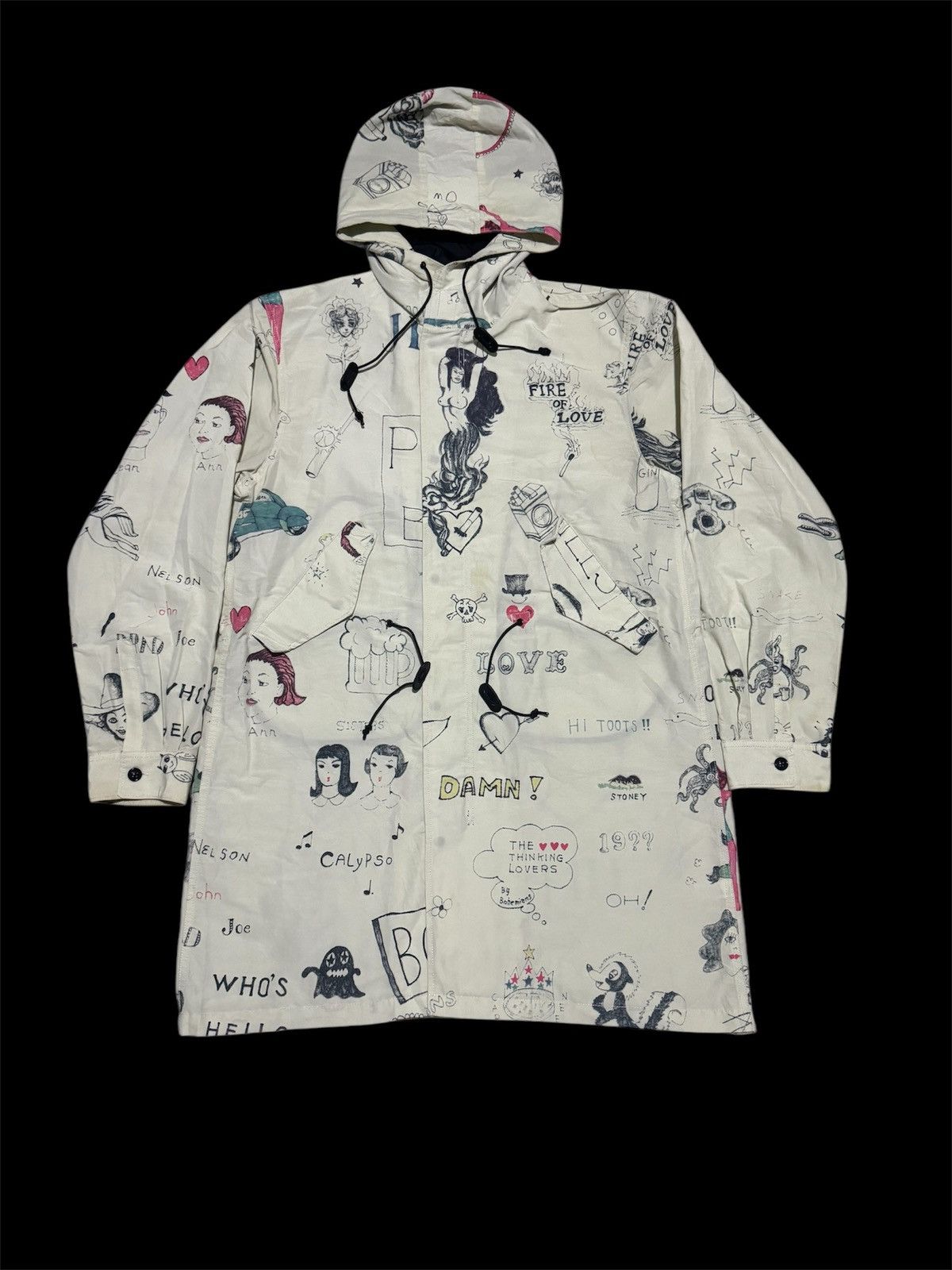 If Six Was Nine × Jean Paul Gaultier × Poeme Bohemian RARE! Graffiti RafSimon Sexy Woman BohemiansFishtail Parka Size US L / EU 52-54 / 3 - 1 Thumbnail
