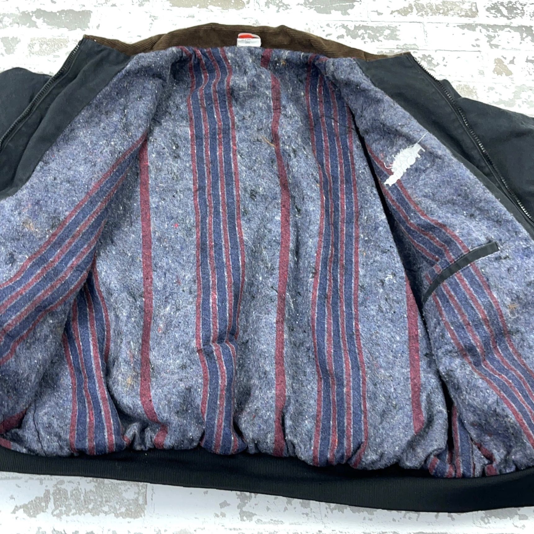 Vintage VINTAGE Union Line Jacket Men 2XL Gray Canvas Bomber Lined Hooded Stand-Up Collar Workwear Casual Mens Size US XXL / EU 58 / 5 - 4 Thumbnail