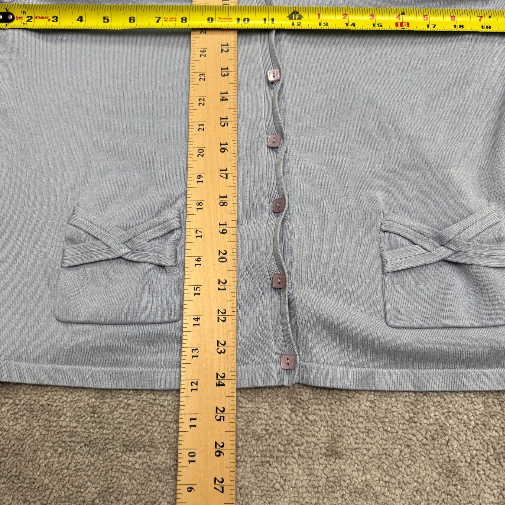 Talbots Talbots Cardigan Sweater Womens XL Light Blue V-Neck Silk Nylon Stretch Knit Size XL / US 12-14 / IT 48-50 - 7 Thumbnail
