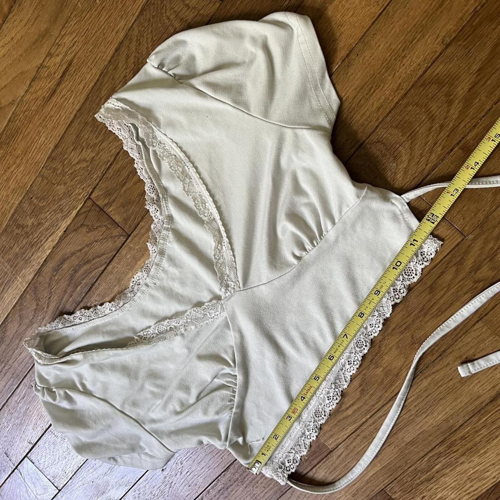 Other Off white tie back lacey crop top Size S / US 4 / IT 40 - 5 Thumbnail