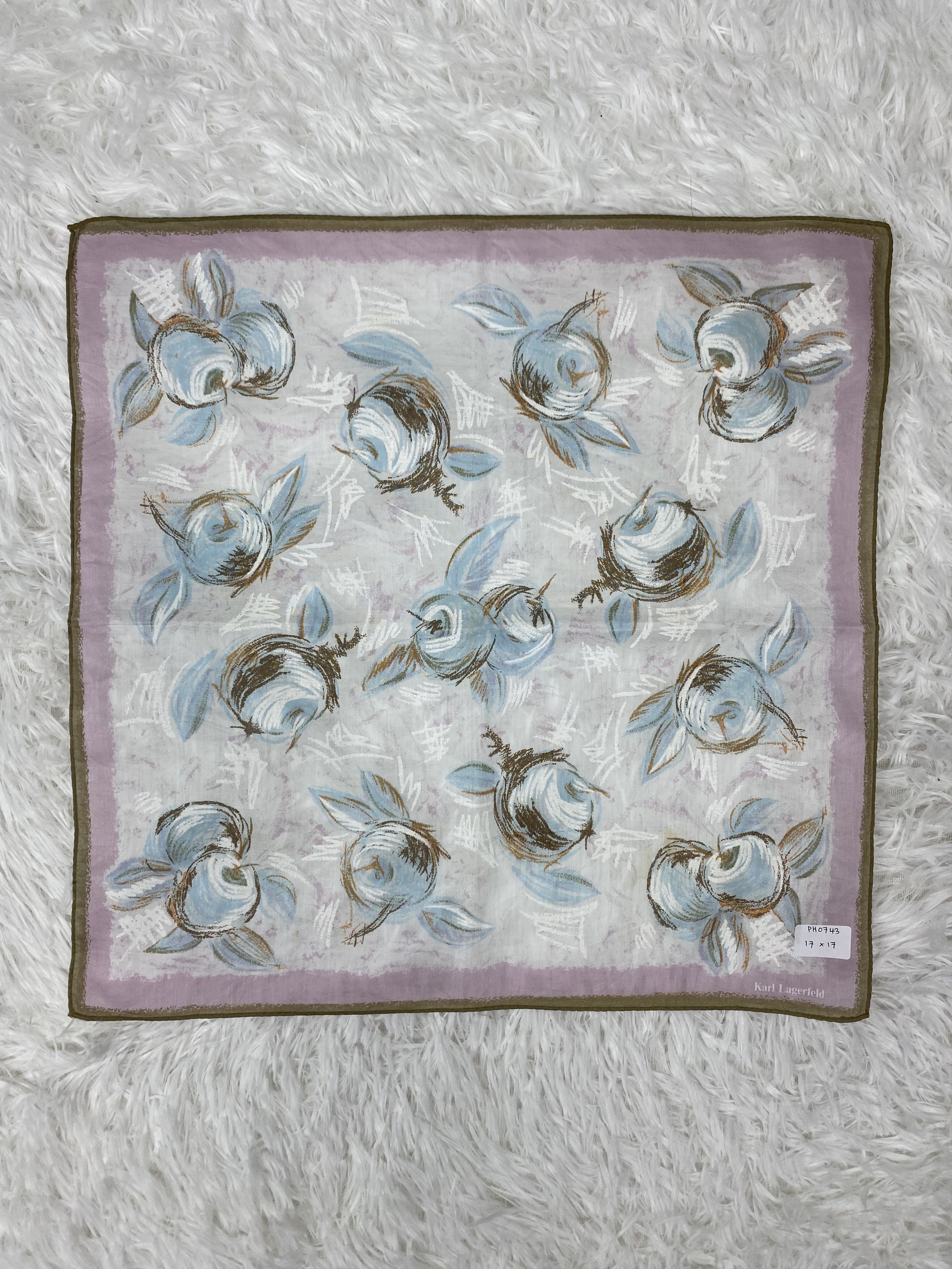 Karl Lagerfeld × Vintage Vintage Karl Lagerfeld Handkerchief Neckerchief PH0743 Size ONE SIZE - 3 Thumbnail