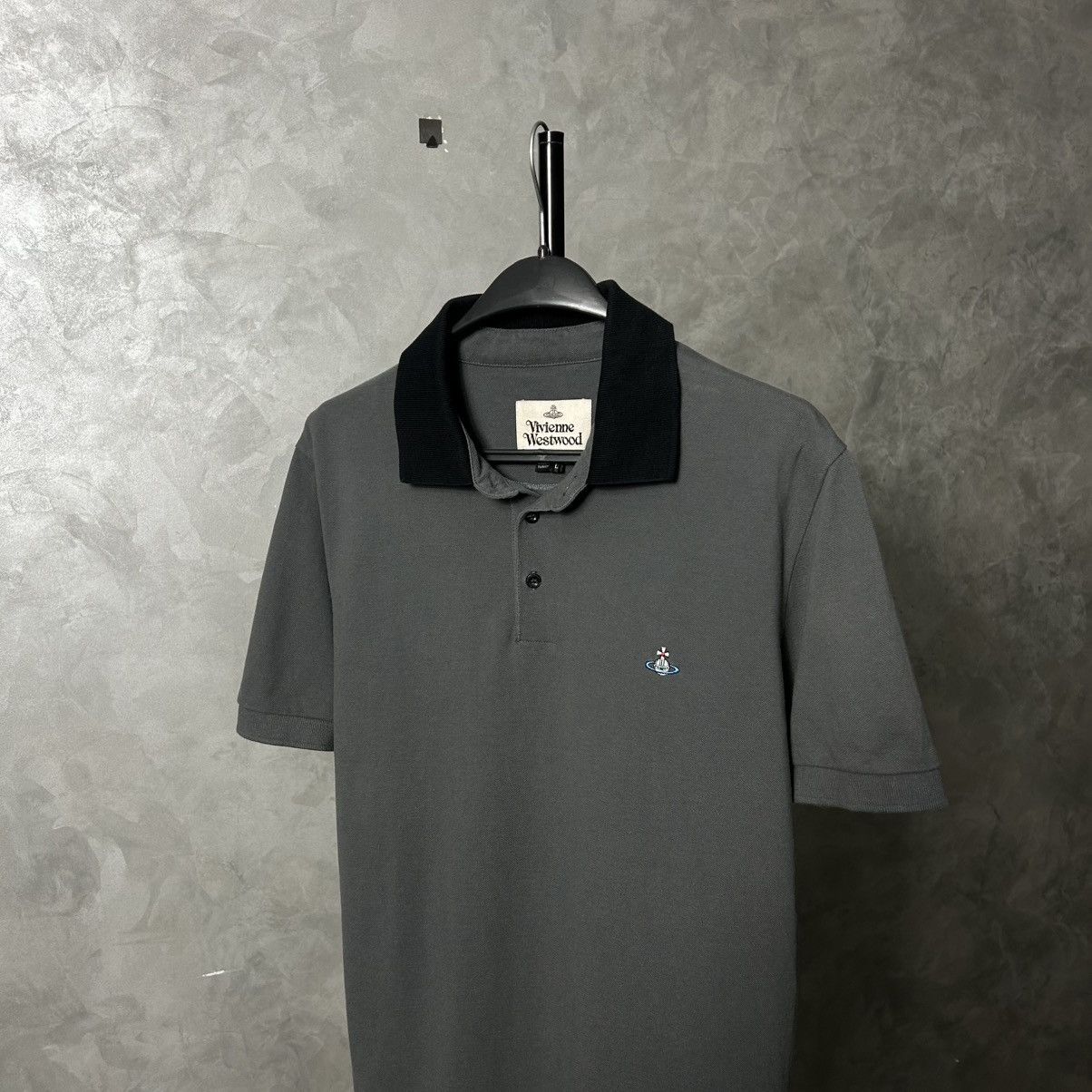 Vivienne Westwood Grey / Black Polo T Shirt