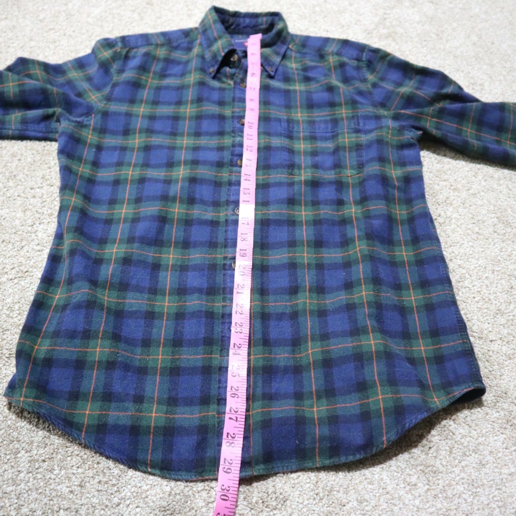 Vintage Saddlebred Shirt Button-Up Plaid Blue Green 100% Cotton Mens Size M Medium Casual Shirt Front-Button Men Saddlebred Size US M / EU 48-50 / 2 - 6 Thumbnail