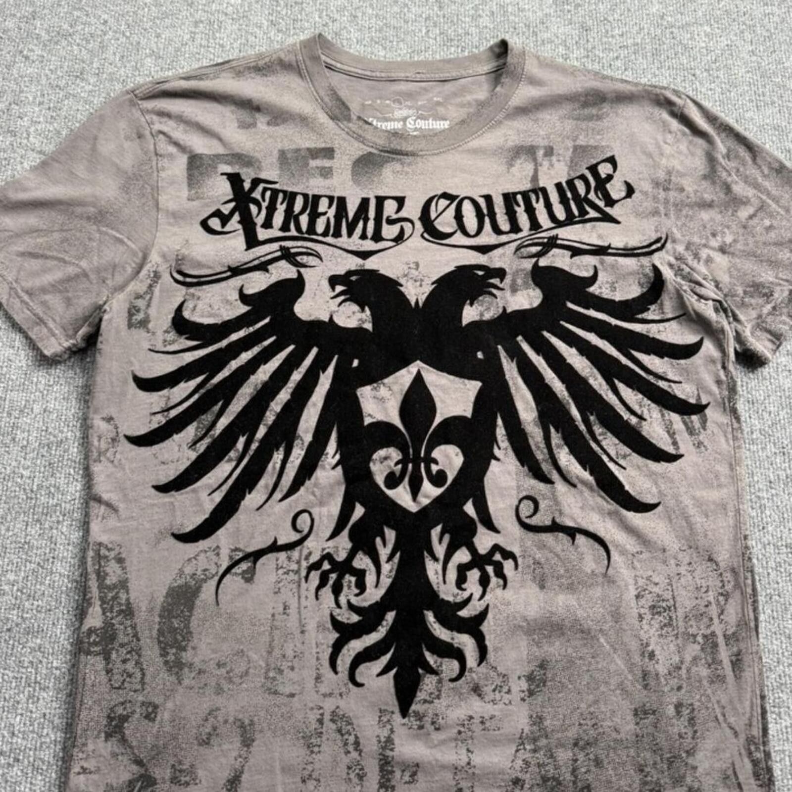 Other Y2K Xtreme Couture Affliction T-Shirt AOP Gray Mens L Size US L / EU 52-54 / 3 - 1 Thumbnail