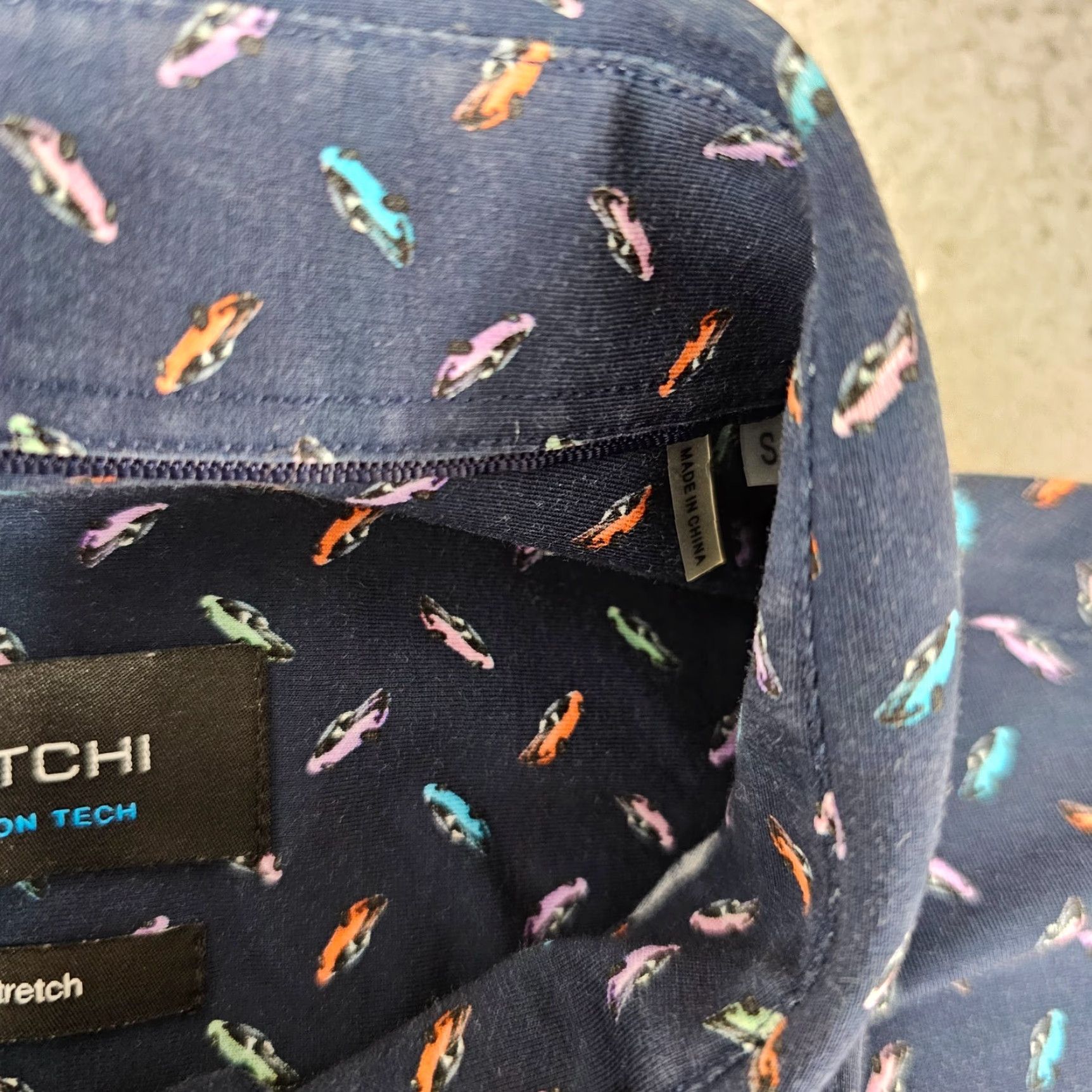 BUGATCHI VINTAGE Bugatchi Shirt Cars Print OoohCotton Mens Small Navy Blue Cotton Blend Regular Long Sleeve Button-Up Size US S / EU 44-46 / 1 - 4 Thumbnail