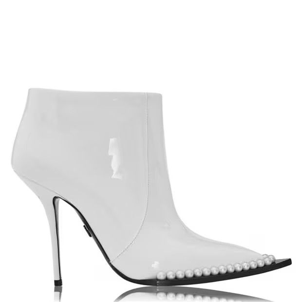 o1g2r1mq1024 Patent Leather Ankle Boots in Bianco