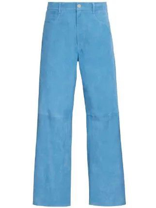 image of Marni O1W1Db10524 Suede Wide Jeans In Blue, Men's (Size 30)