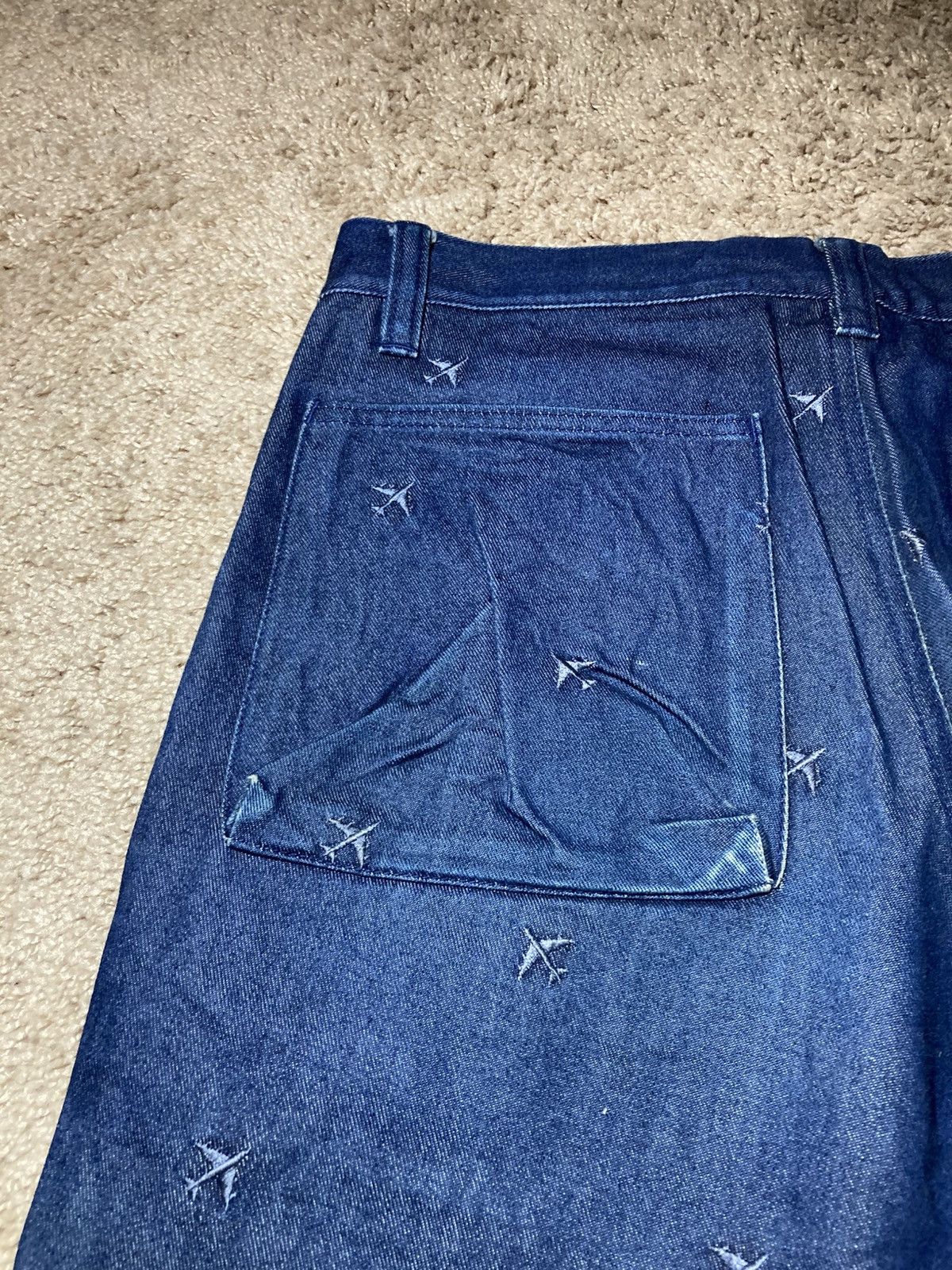 Lad Musician AW98 Lad Musician Plane Embroidered Paneled Jeans 90s Size US 32 / EU 48 - 10 Thumbnail