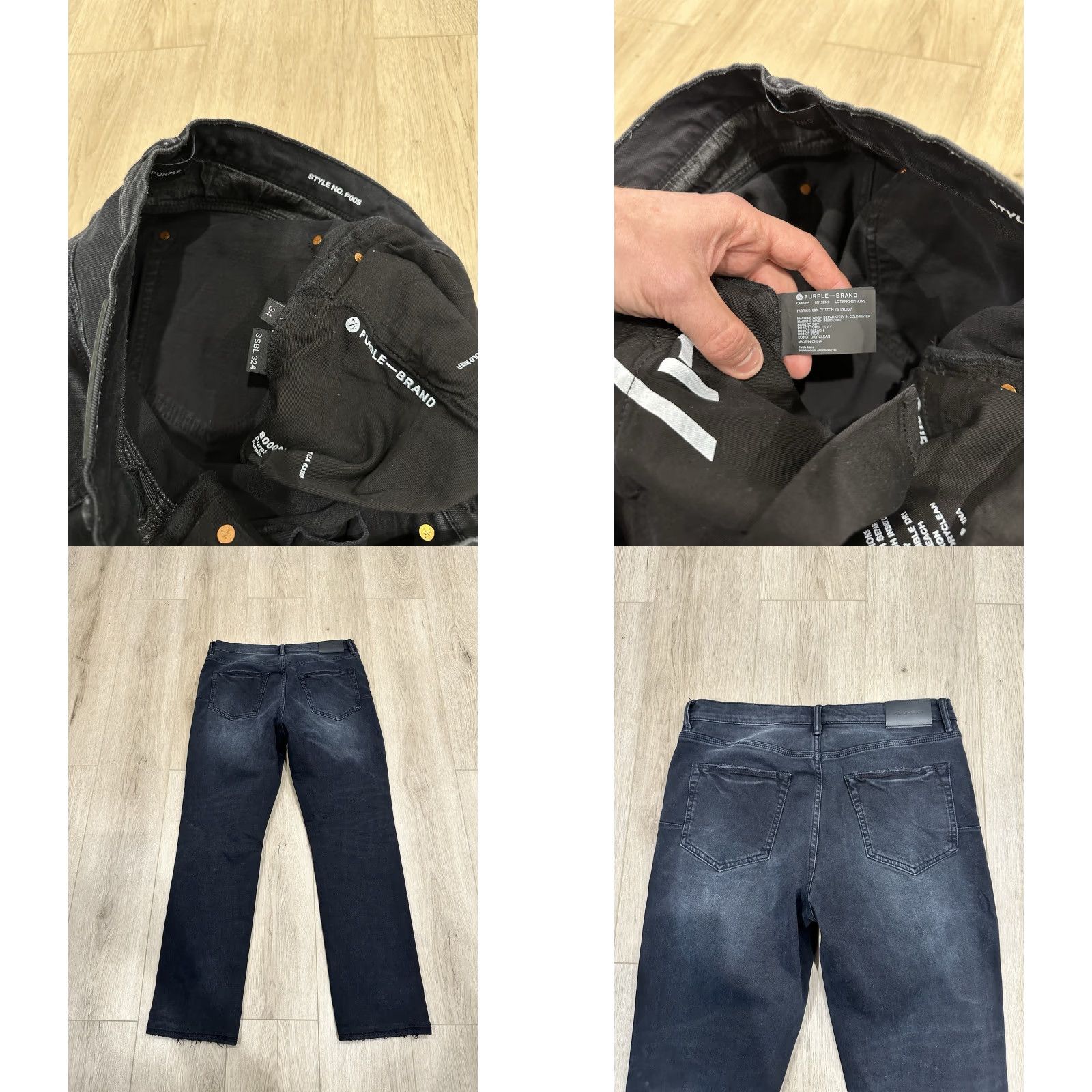 J Brand Purple Brand Jeans Shirt Slim Straight Mid Rise Black 34x30 Mens Jeans Pants Size US 34 / EU 50 - 8 Thumbnail