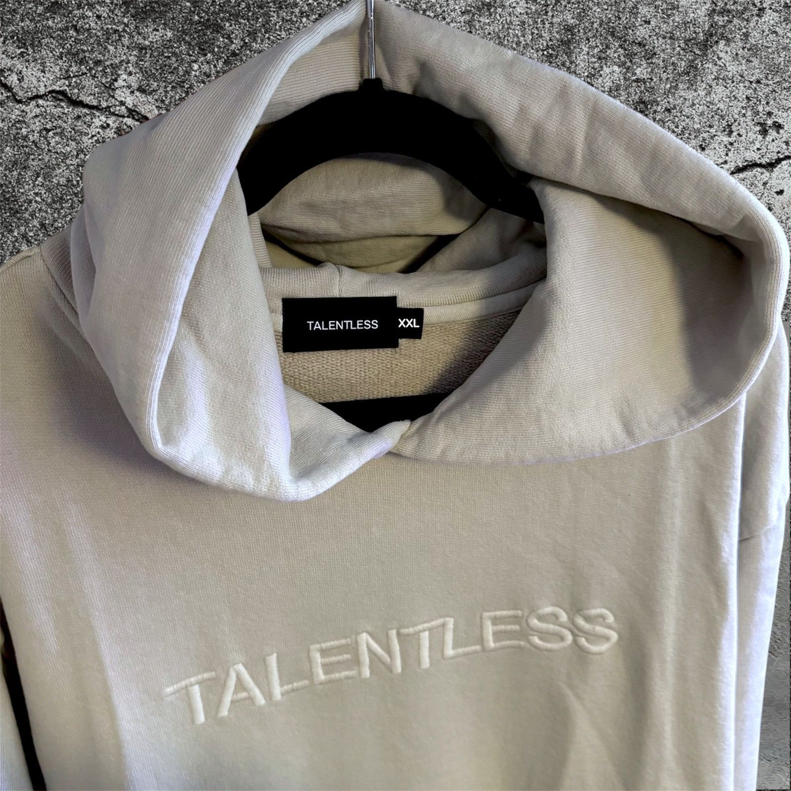 Talentless •NEW• TALENTLESS Embroidered Logo Hoodie in Bone • size 2XL Size US XXL / EU 58 / 5 - 7 Thumbnail