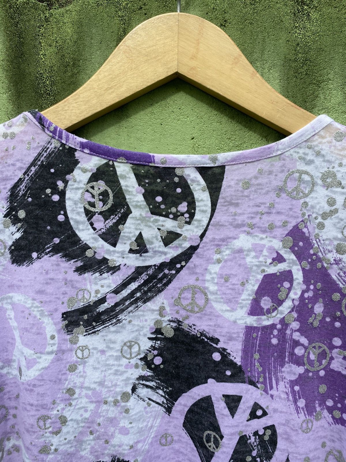 Japanese Brand Selly’s Vintage Purple Peace Tee Dress Y2K Grunge Aesthetic Size M / US 6-8 / IT 42-44 - 9 Thumbnail