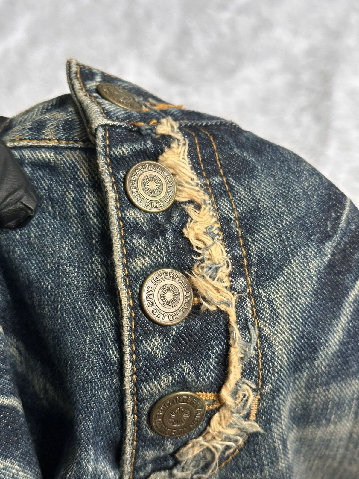 Tornado Mart Tornado Mart Side Fur Flare Denim Jeans Size US 31 - 15 Thumbnail