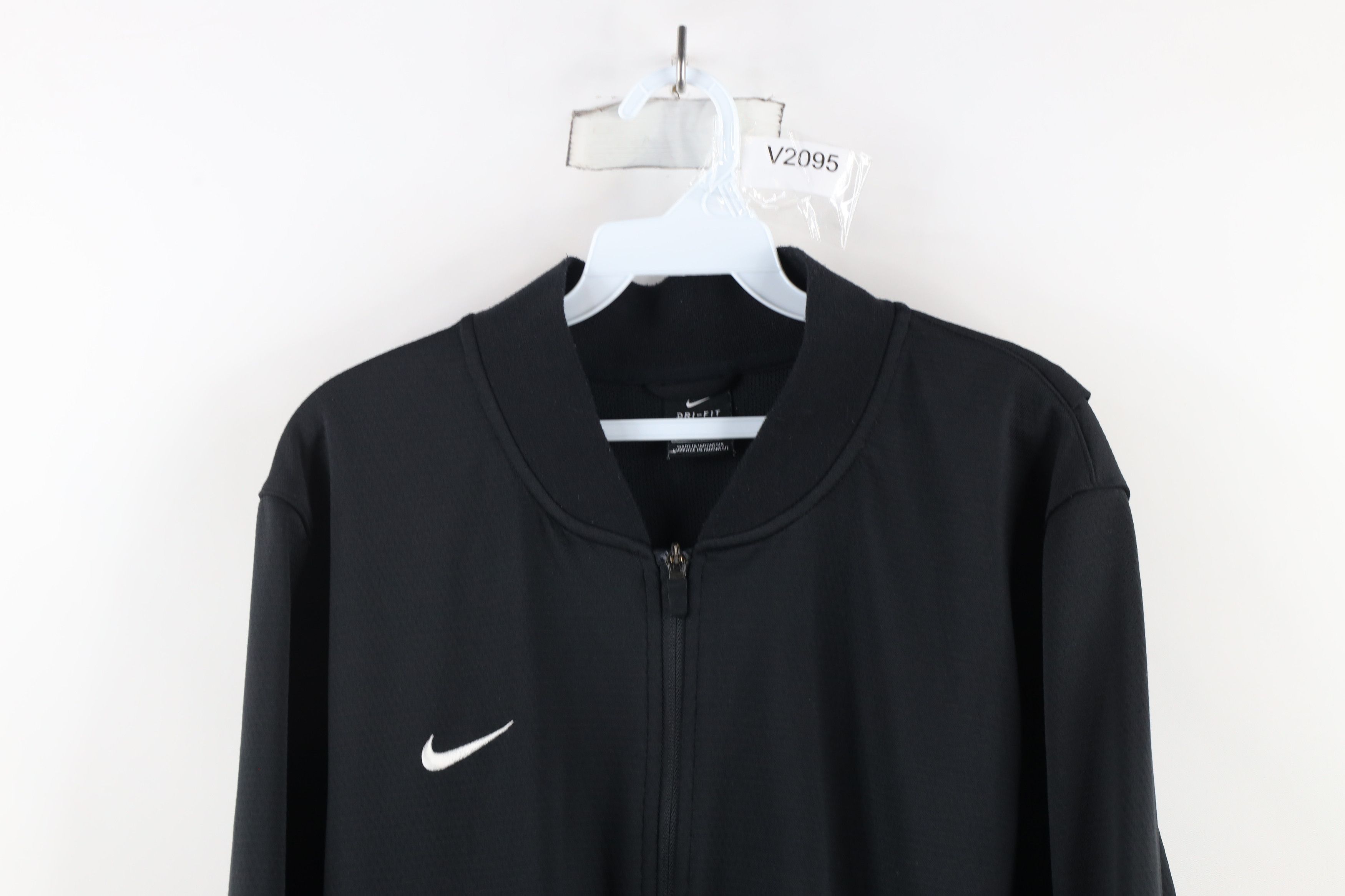 Nike × Vintage Nike Scott Mini Swoosh Knit Full Zip Bomber Jacket Black Size US XL / EU 56 / 4 - 2 Thumbnail